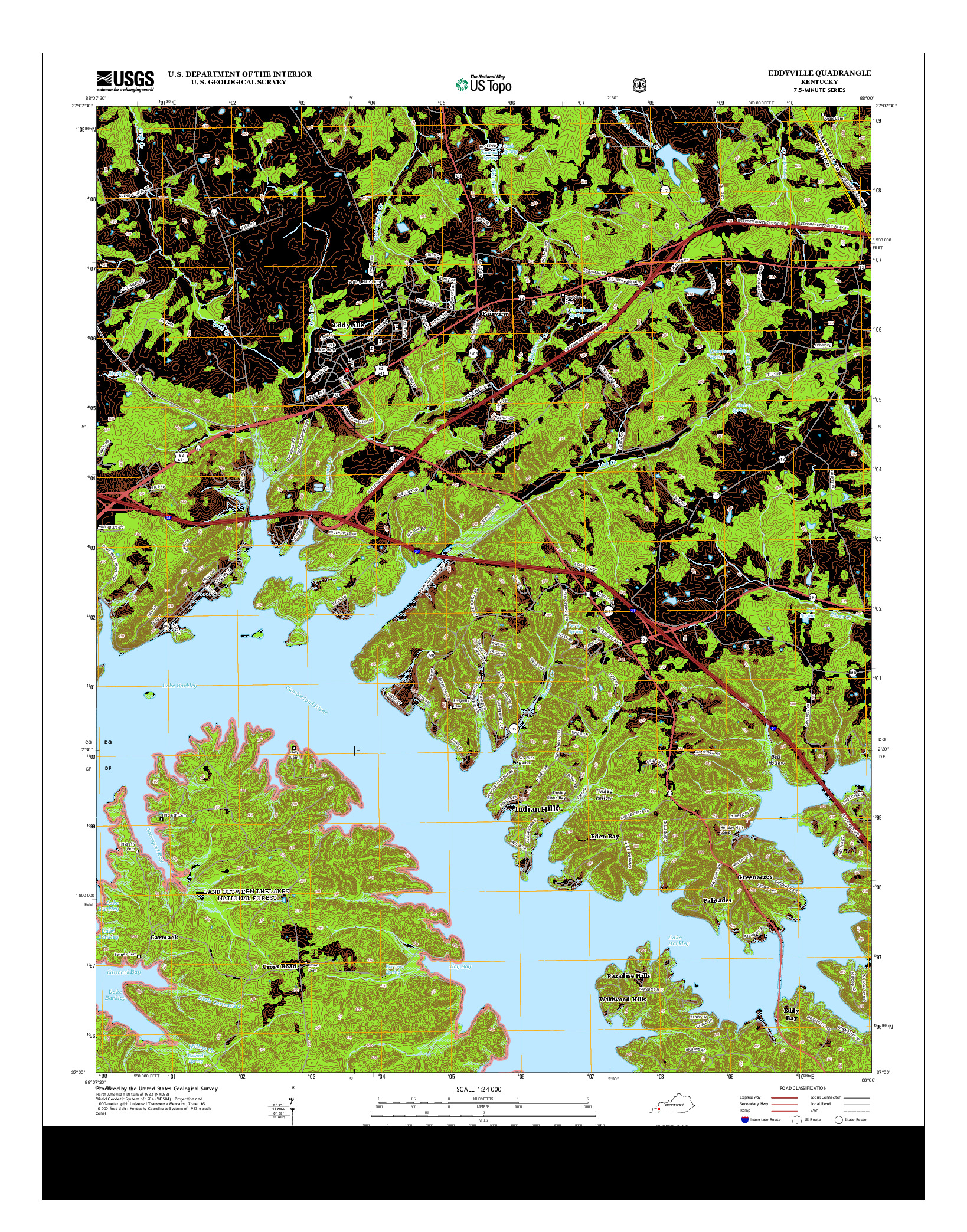 USGS US TOPO 7.5-MINUTE MAP FOR EDDYVILLE, KY 2013