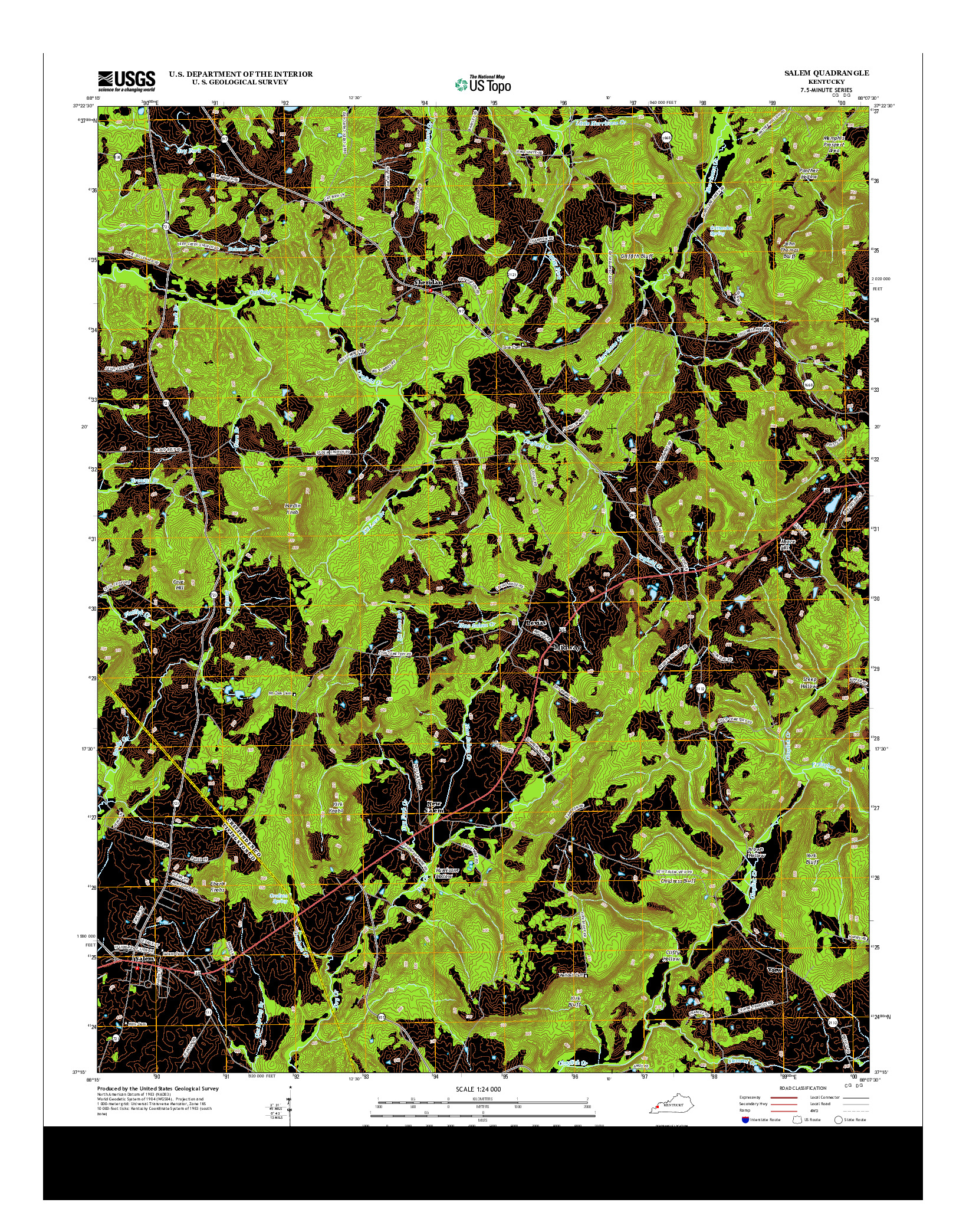 USGS US TOPO 7.5-MINUTE MAP FOR SALEM, KY 2013