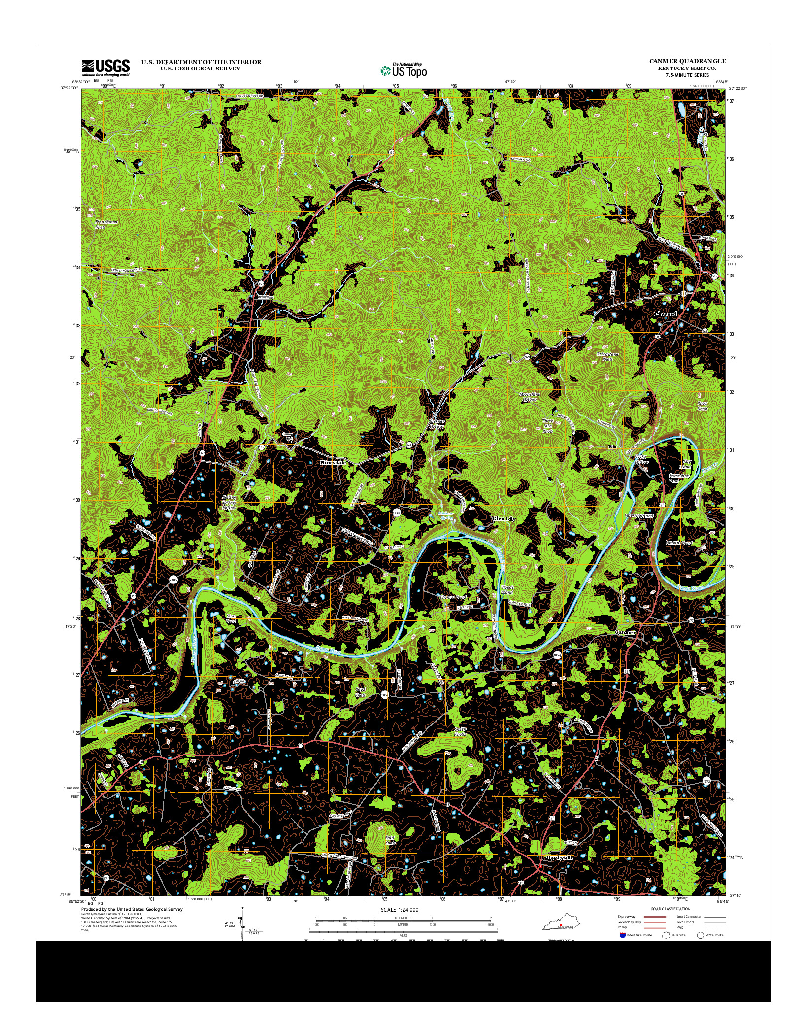 USGS US TOPO 7.5-MINUTE MAP FOR CANMER, KY 2013