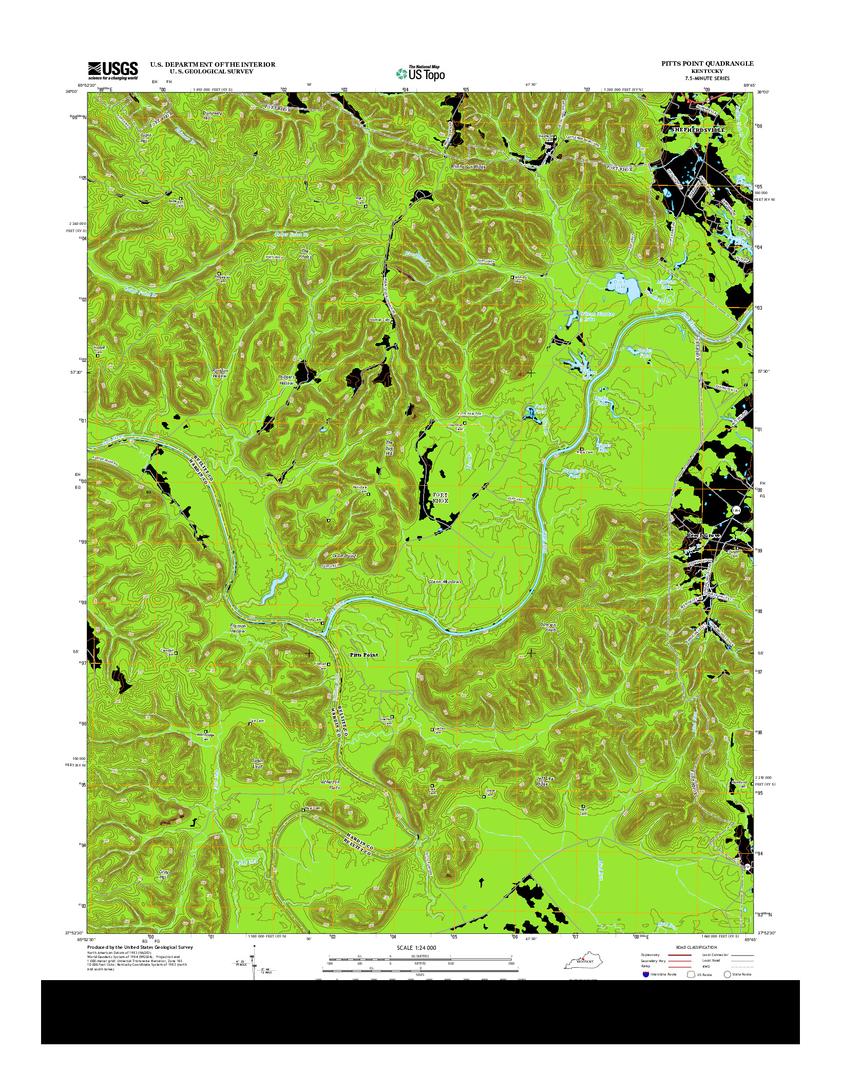 USGS US TOPO 7.5-MINUTE MAP FOR PITTS POINT, KY 2013