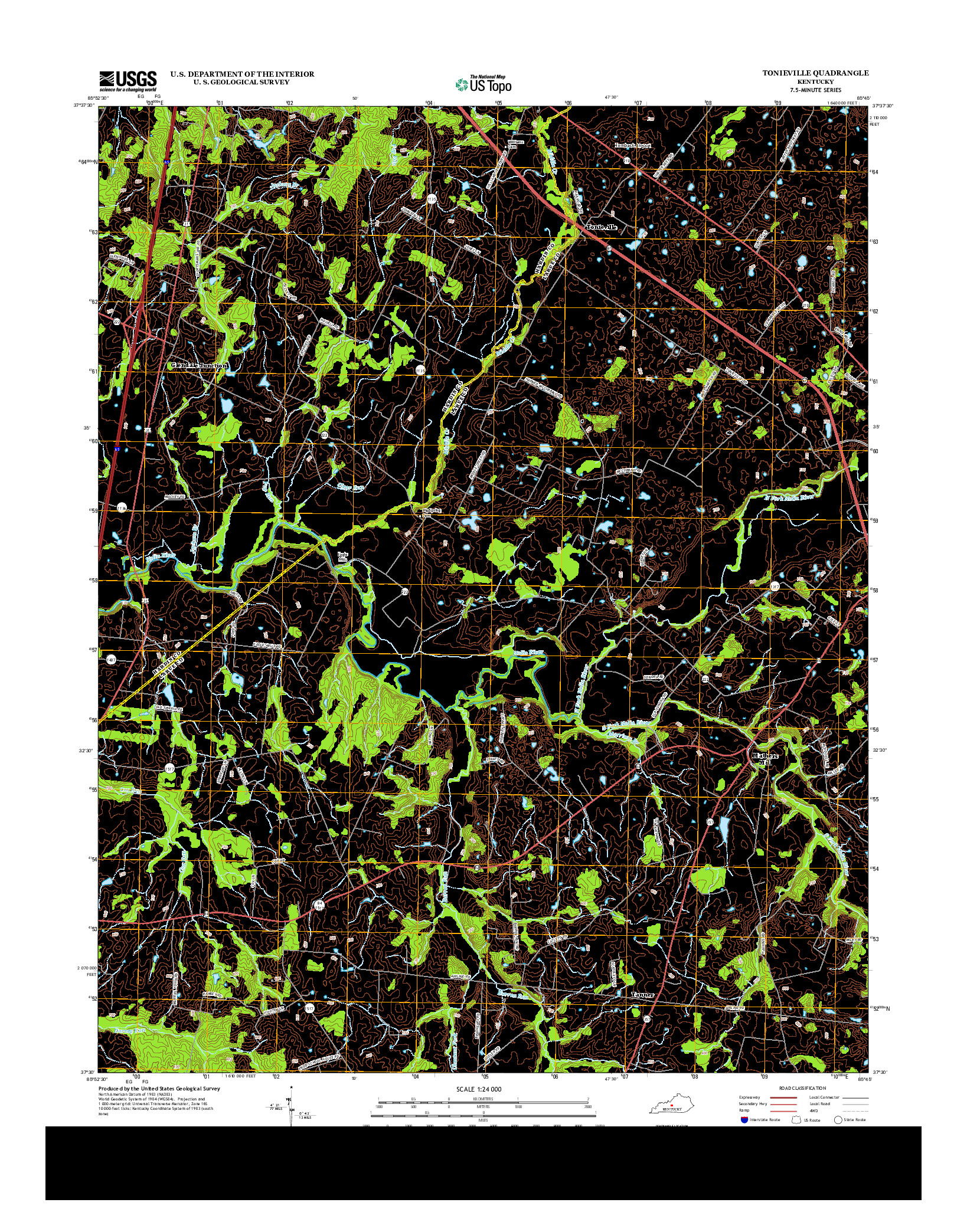 USGS US TOPO 7.5-MINUTE MAP FOR TONIEVILLE, KY 2013