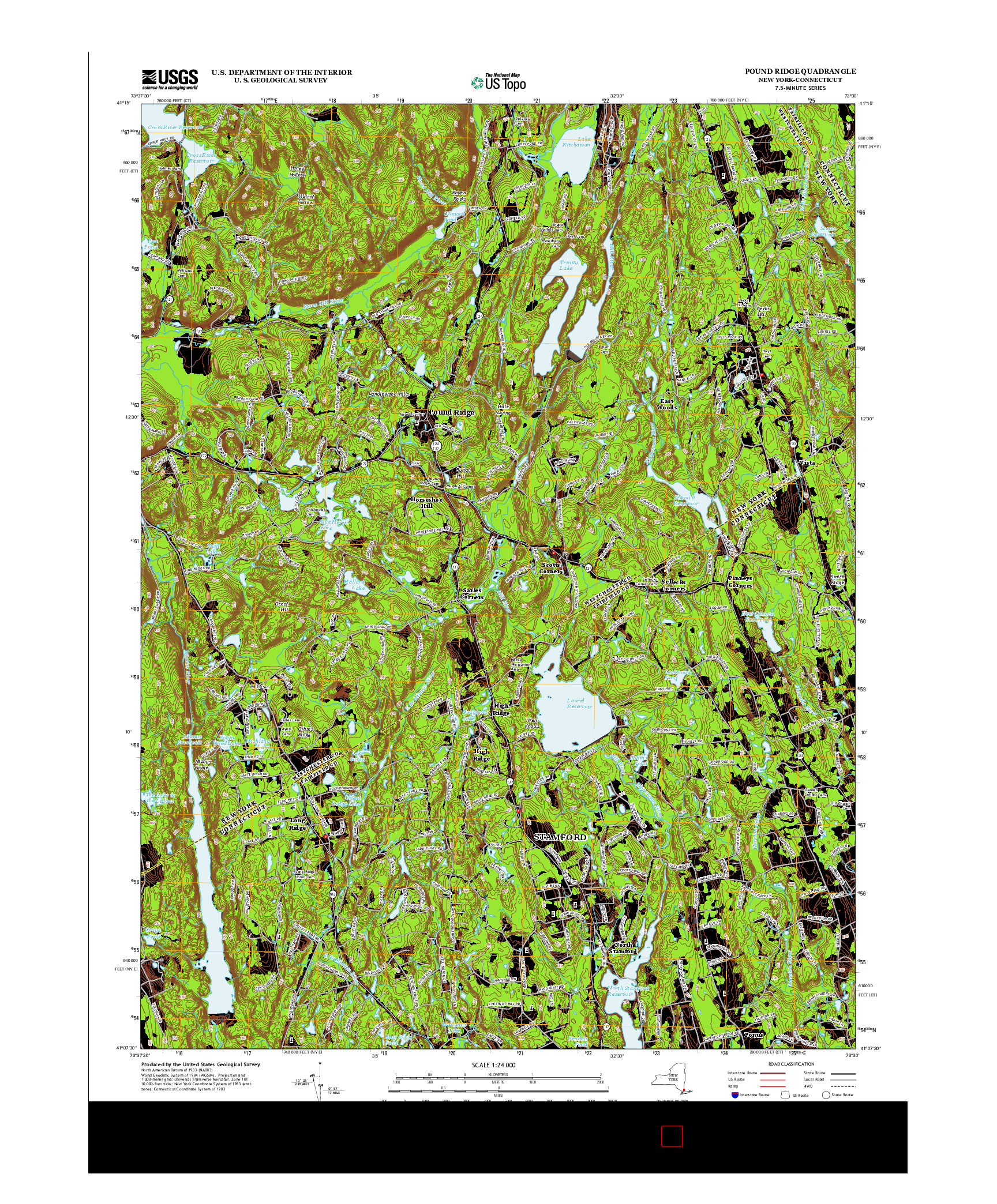 USGS US TOPO 7.5-MINUTE MAP FOR POUND RIDGE, NY-CT 2013