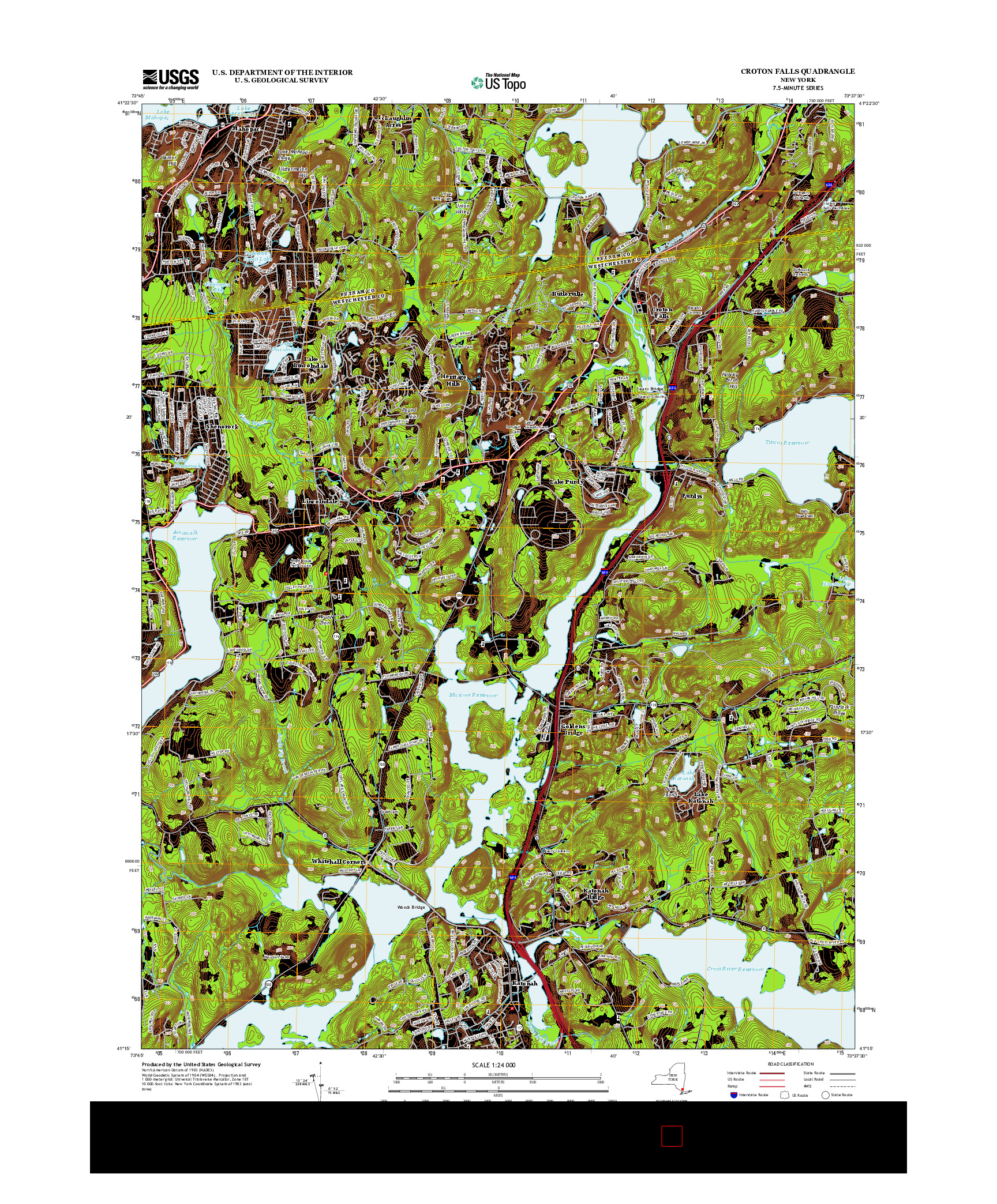 USGS US TOPO 7.5-MINUTE MAP FOR CROTON FALLS, NY 2013