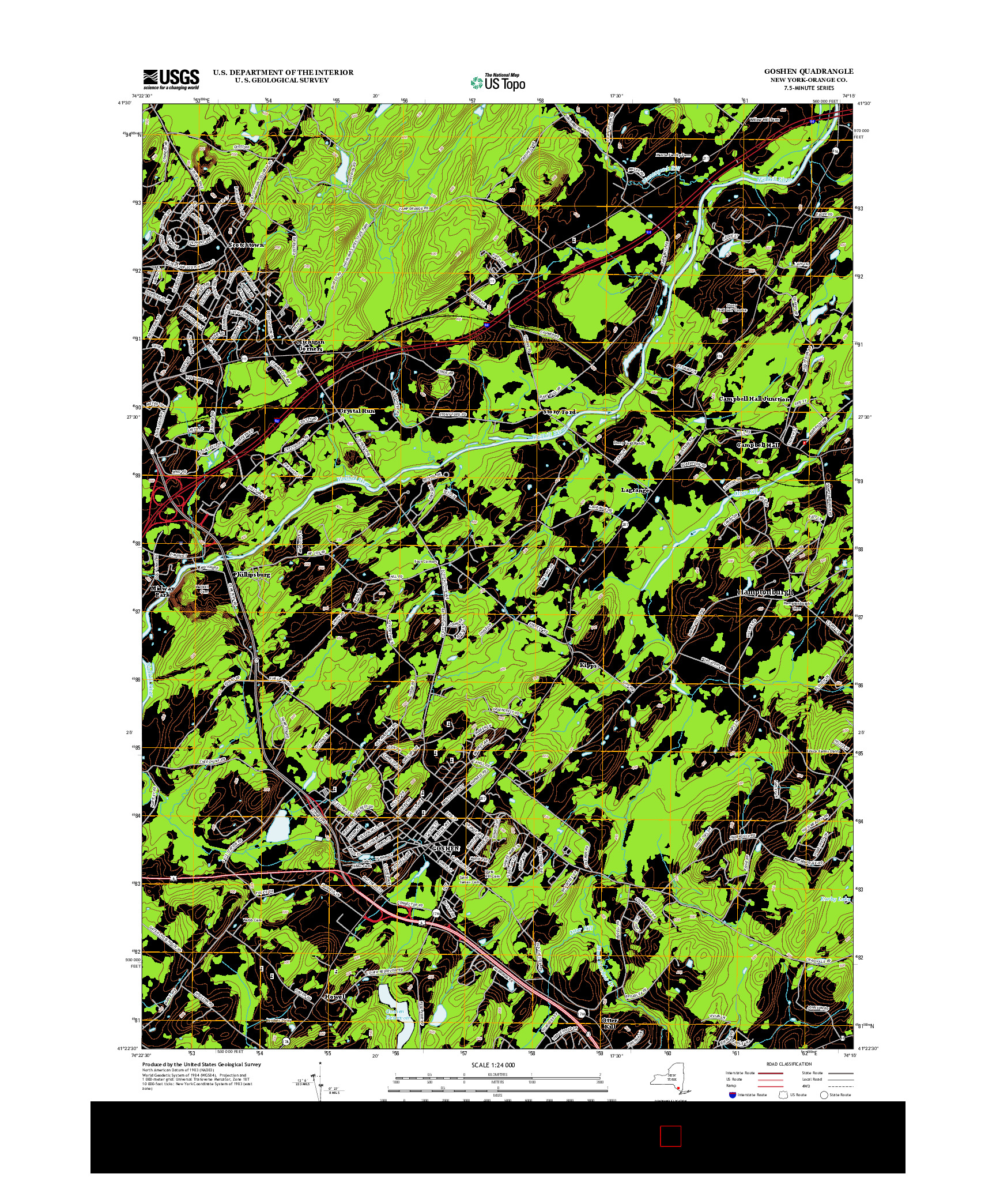 USGS US TOPO 7.5-MINUTE MAP FOR GOSHEN, NY 2013