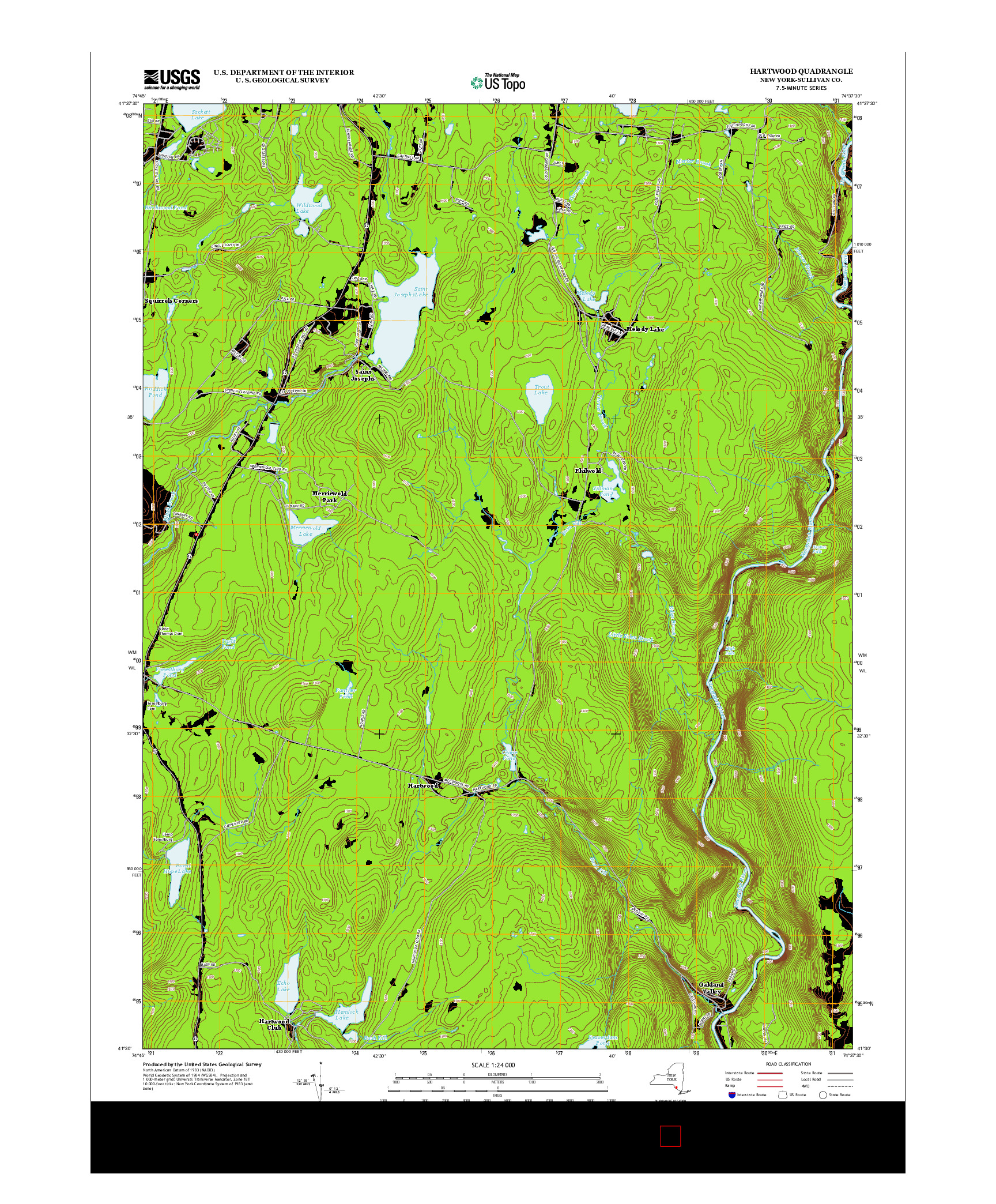 USGS US TOPO 7.5-MINUTE MAP FOR HARTWOOD, NY 2013