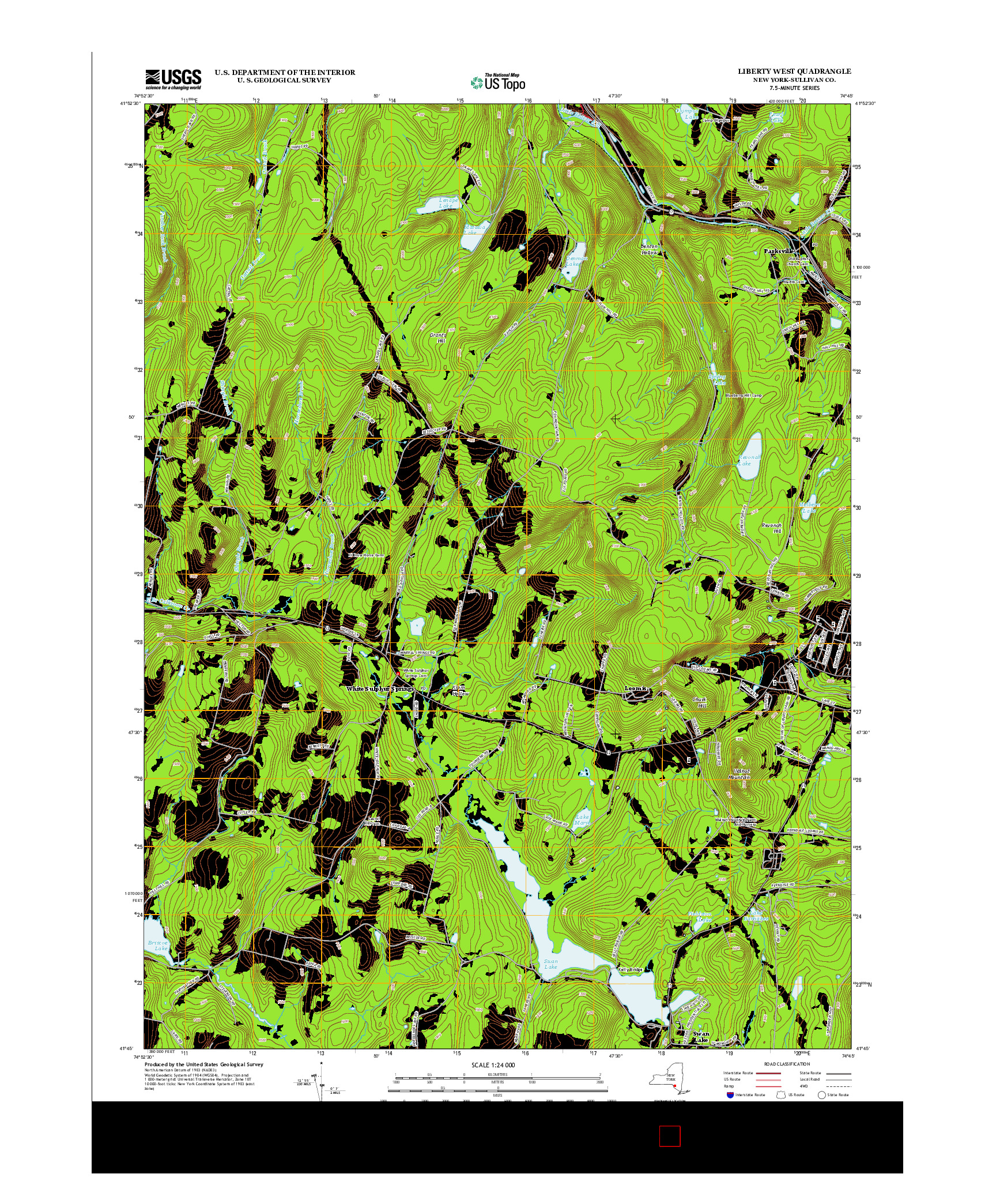 USGS US TOPO 7.5-MINUTE MAP FOR LIBERTY WEST, NY 2013
