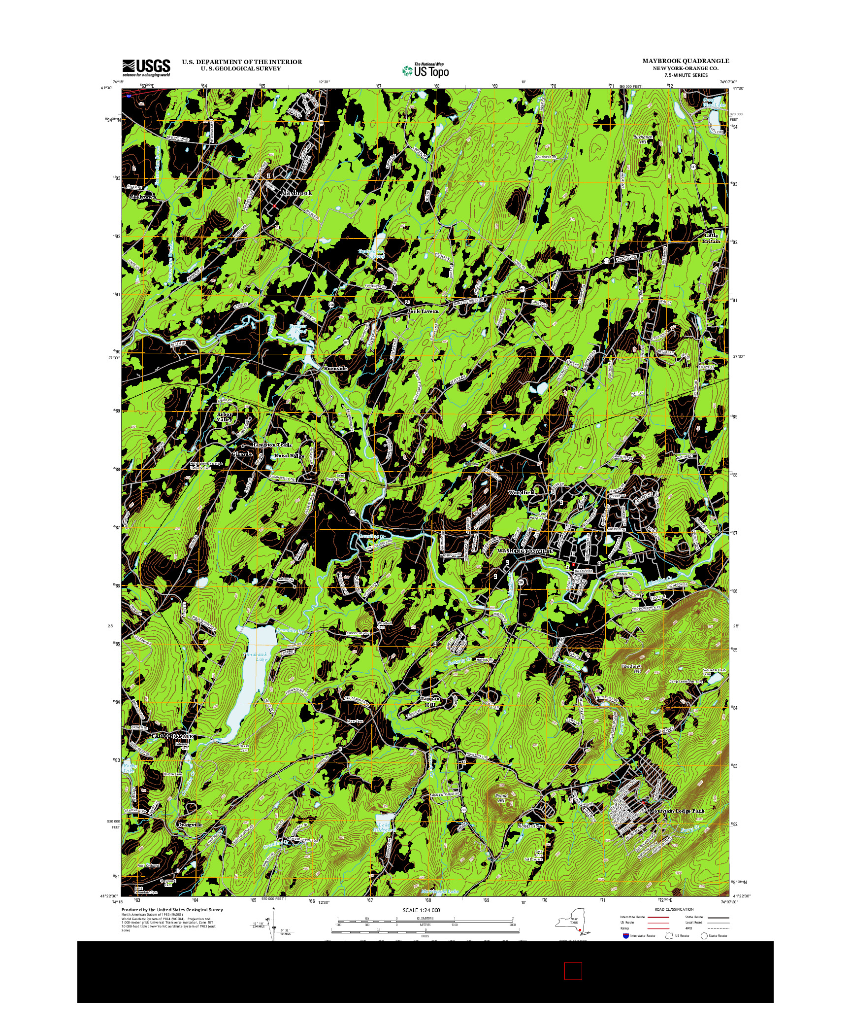 USGS US TOPO 7.5-MINUTE MAP FOR MAYBROOK, NY 2013