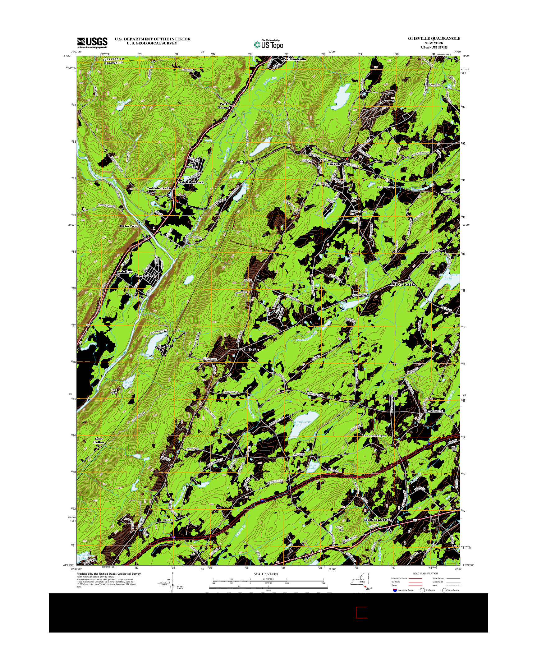 USGS US TOPO 7.5-MINUTE MAP FOR OTISVILLE, NY 2013