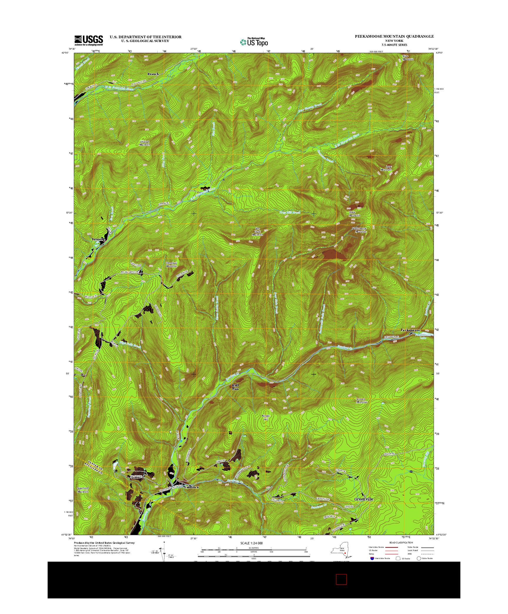 USGS US TOPO 7.5-MINUTE MAP FOR PEEKAMOOSE MOUNTAIN, NY 2013