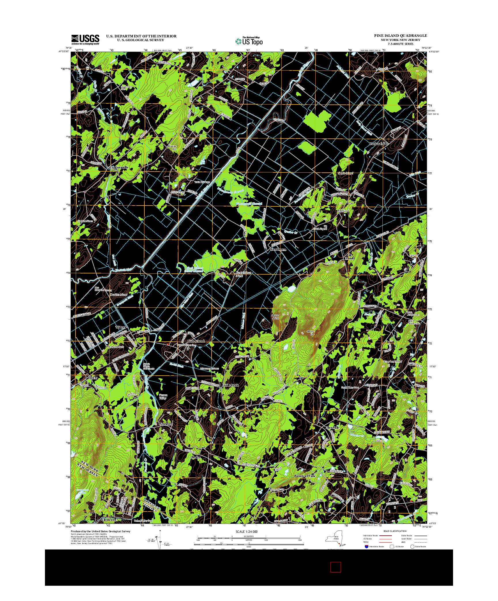USGS US TOPO 7.5-MINUTE MAP FOR PINE ISLAND, NY-NJ 2013