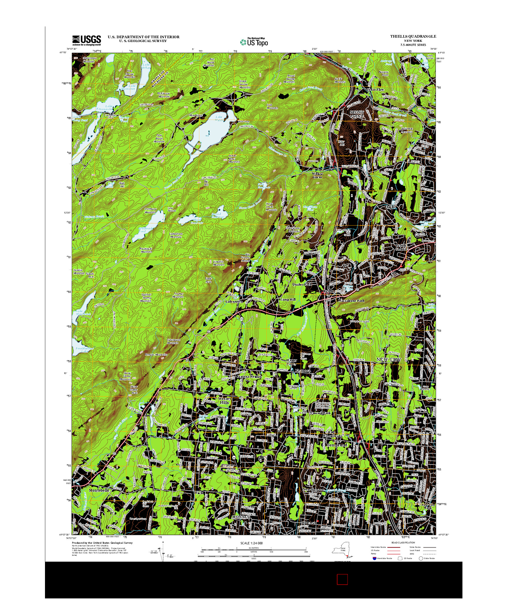 USGS US TOPO 7.5-MINUTE MAP FOR THIELLS, NY 2013