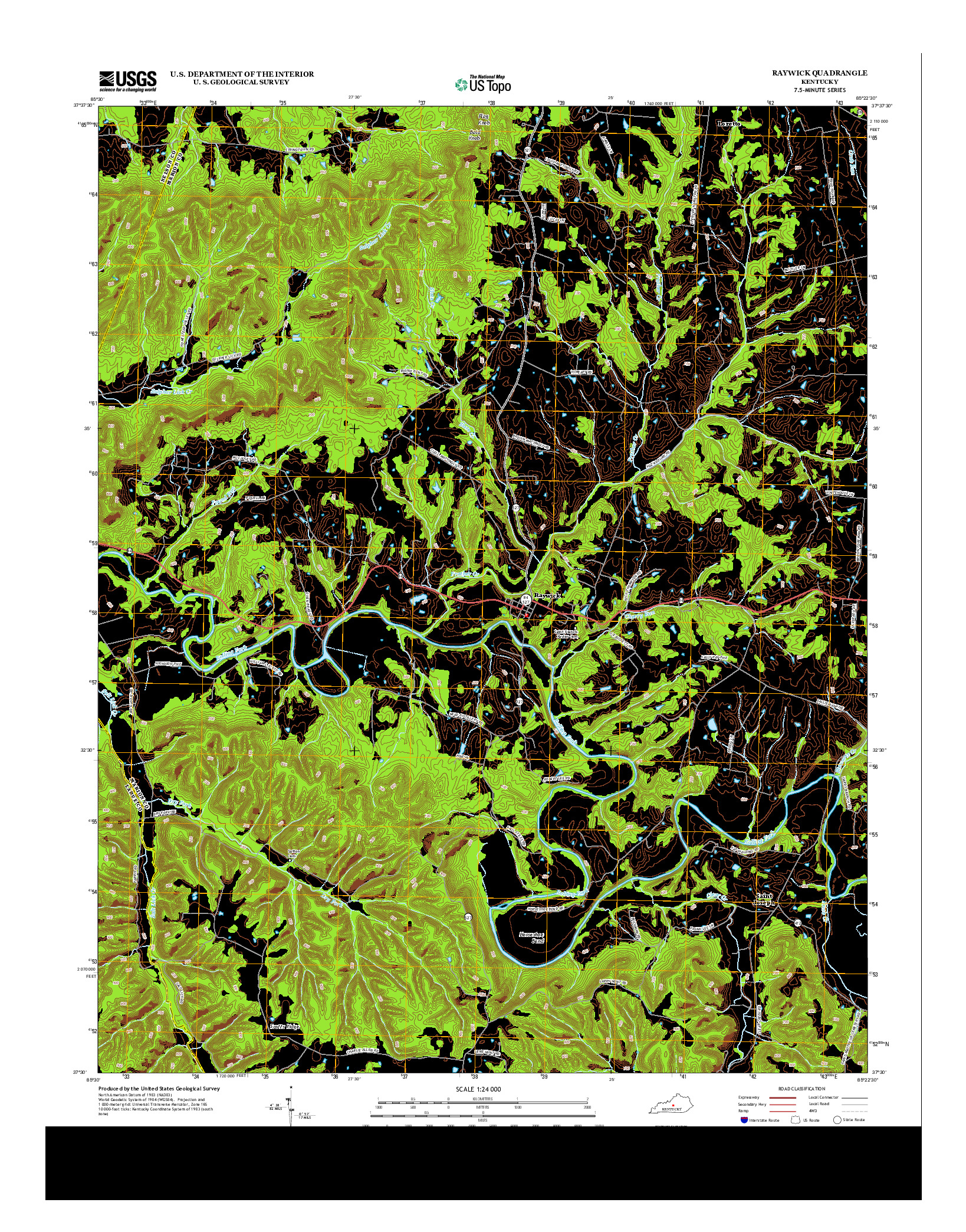 USGS US TOPO 7.5-MINUTE MAP FOR RAYWICK, KY 2013