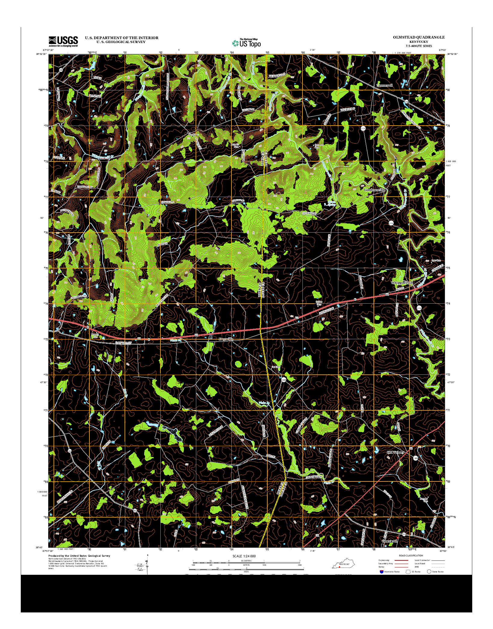 USGS US TOPO 7.5-MINUTE MAP FOR OLMSTEAD, KY 2013