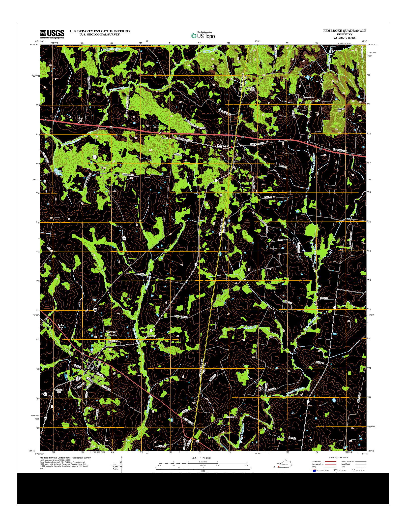 USGS US TOPO 7.5-MINUTE MAP FOR PEMBROKE, KY 2013