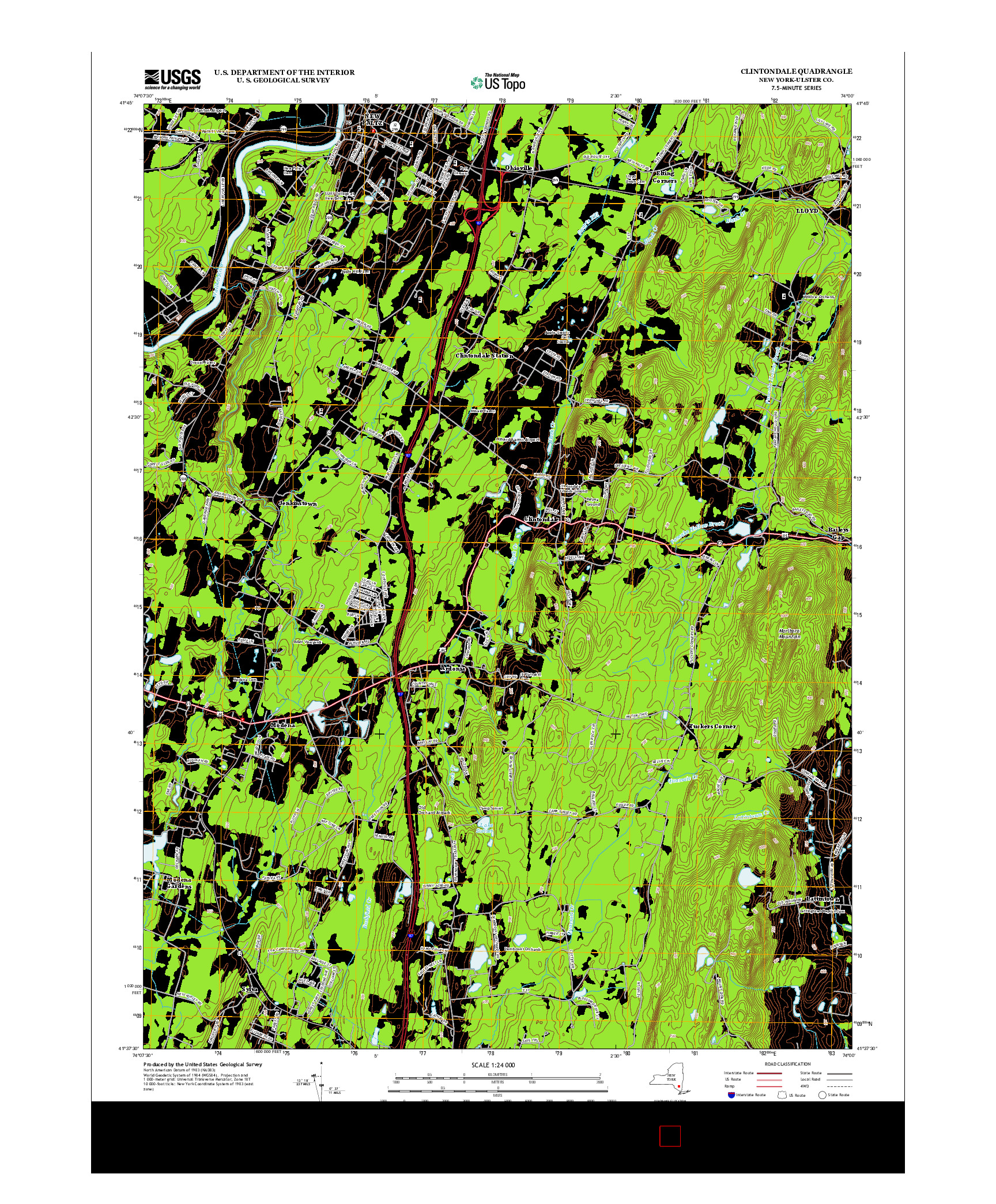 USGS US TOPO 7.5-MINUTE MAP FOR CLINTONDALE, NY 2013