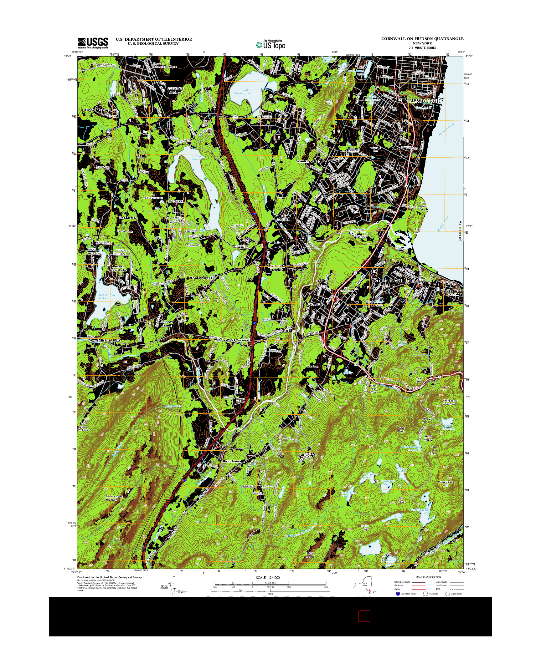 USGS US TOPO 7.5-MINUTE MAP FOR CORNWALL-ON-HUDSON, NY 2013