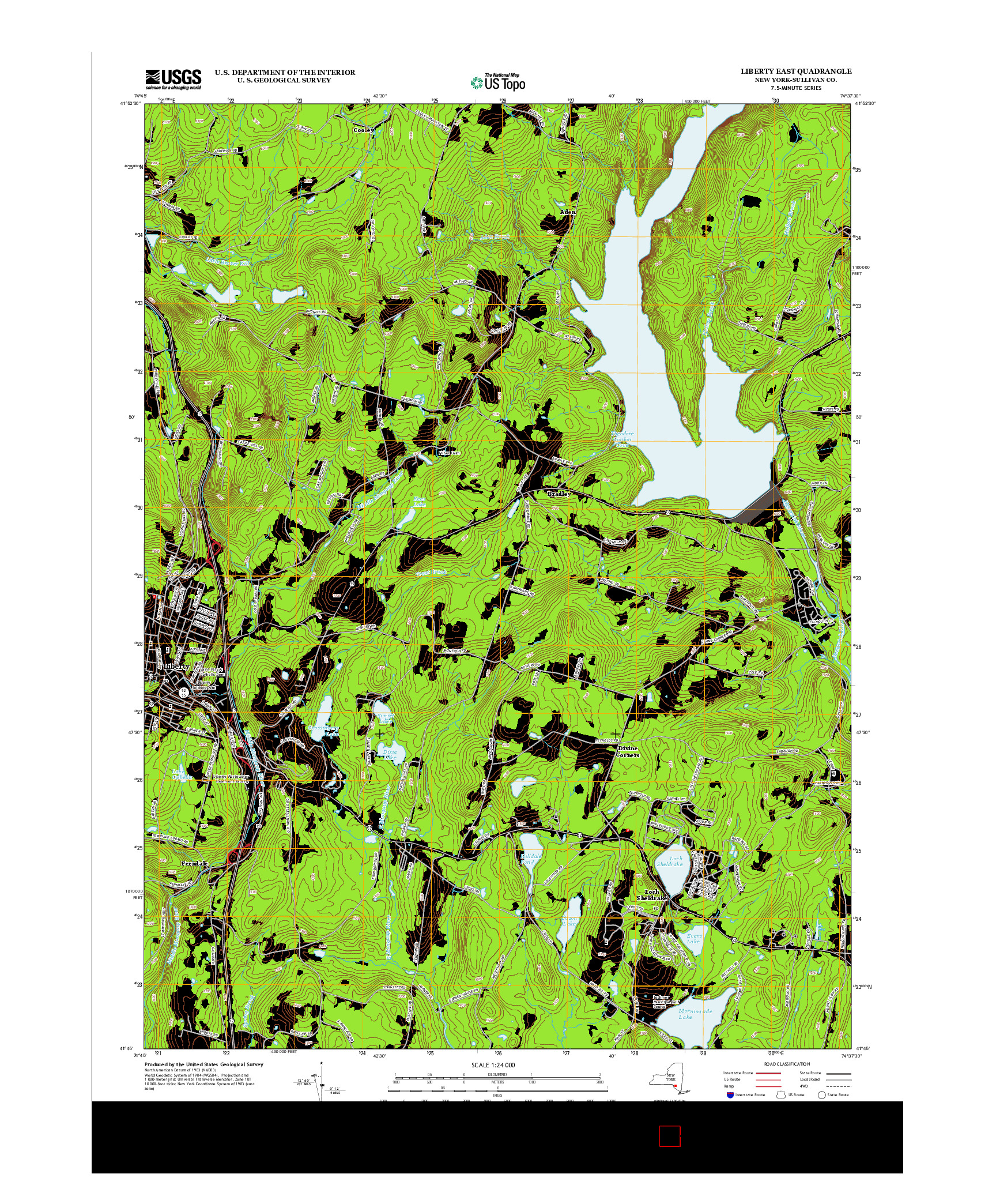 USGS US TOPO 7.5-MINUTE MAP FOR LIBERTY EAST, NY 2013