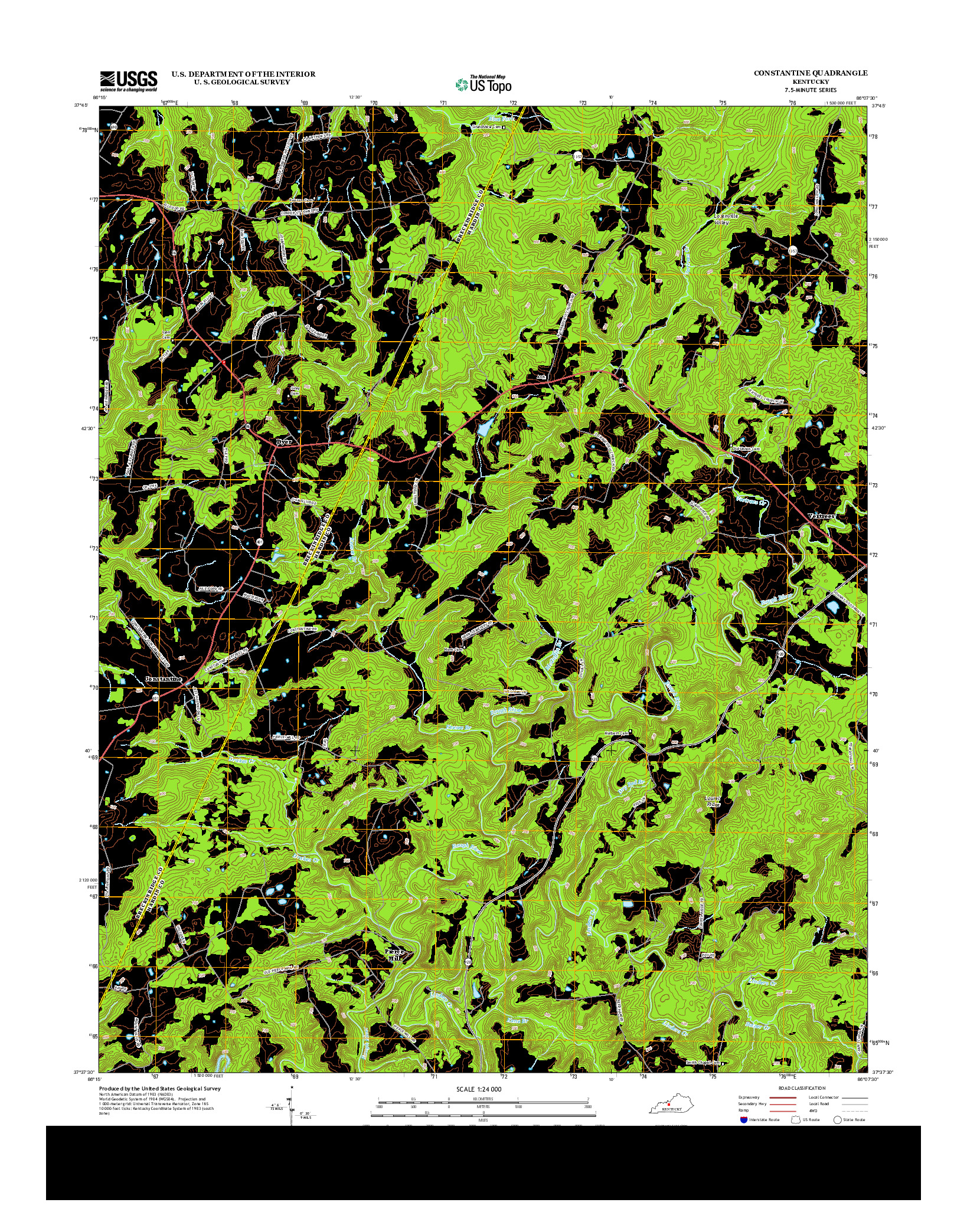 USGS US TOPO 7.5-MINUTE MAP FOR CONSTANTINE, KY 2013