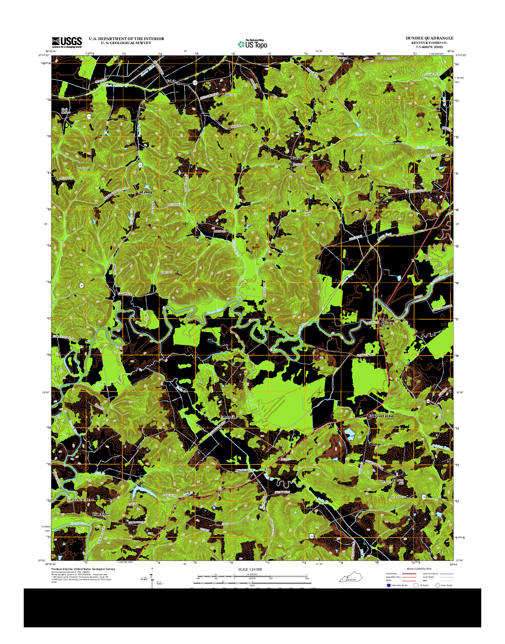 USGS US TOPO 7.5-MINUTE MAP FOR DUNDEE, KY 2013