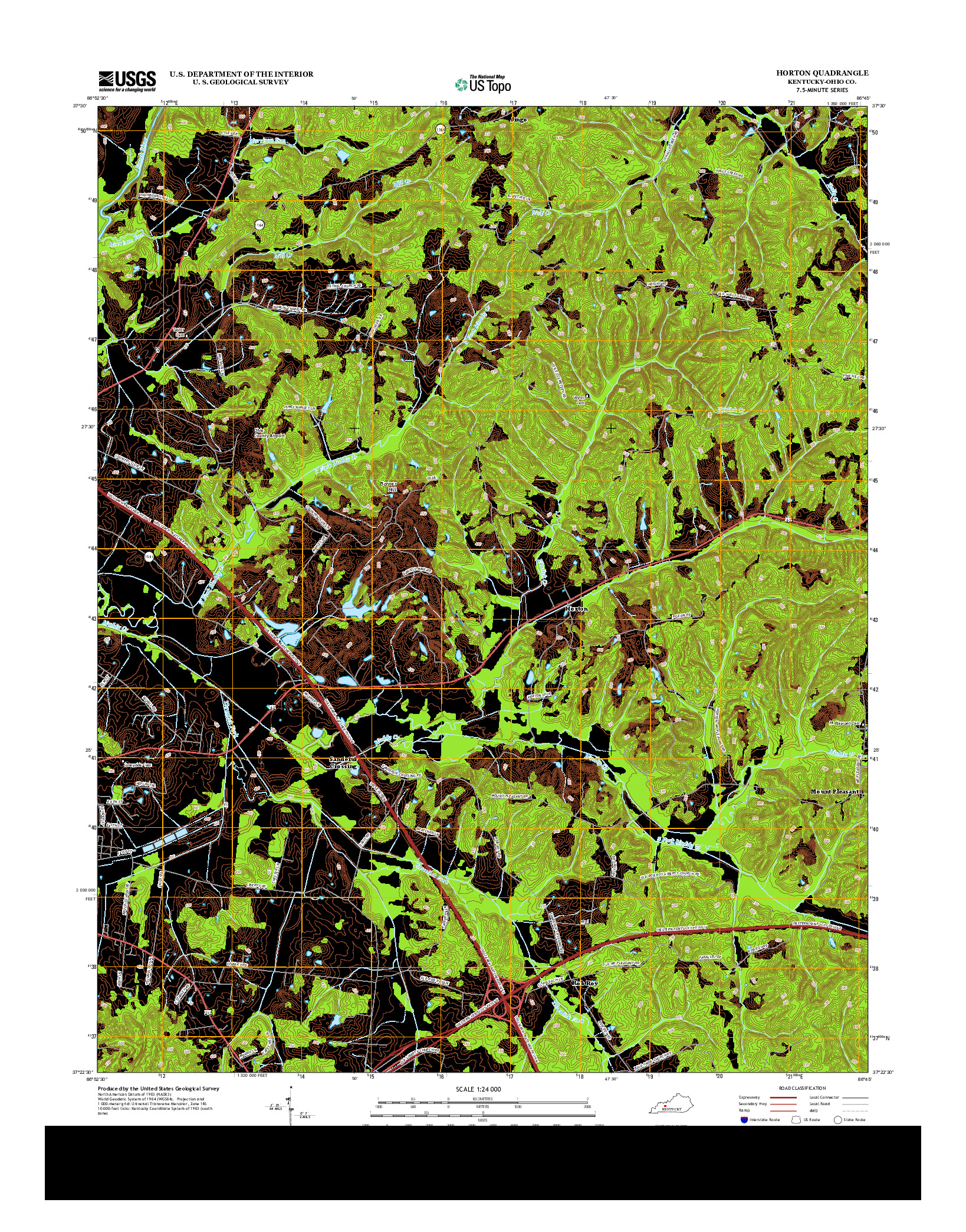 USGS US TOPO 7.5-MINUTE MAP FOR HORTON, KY 2013