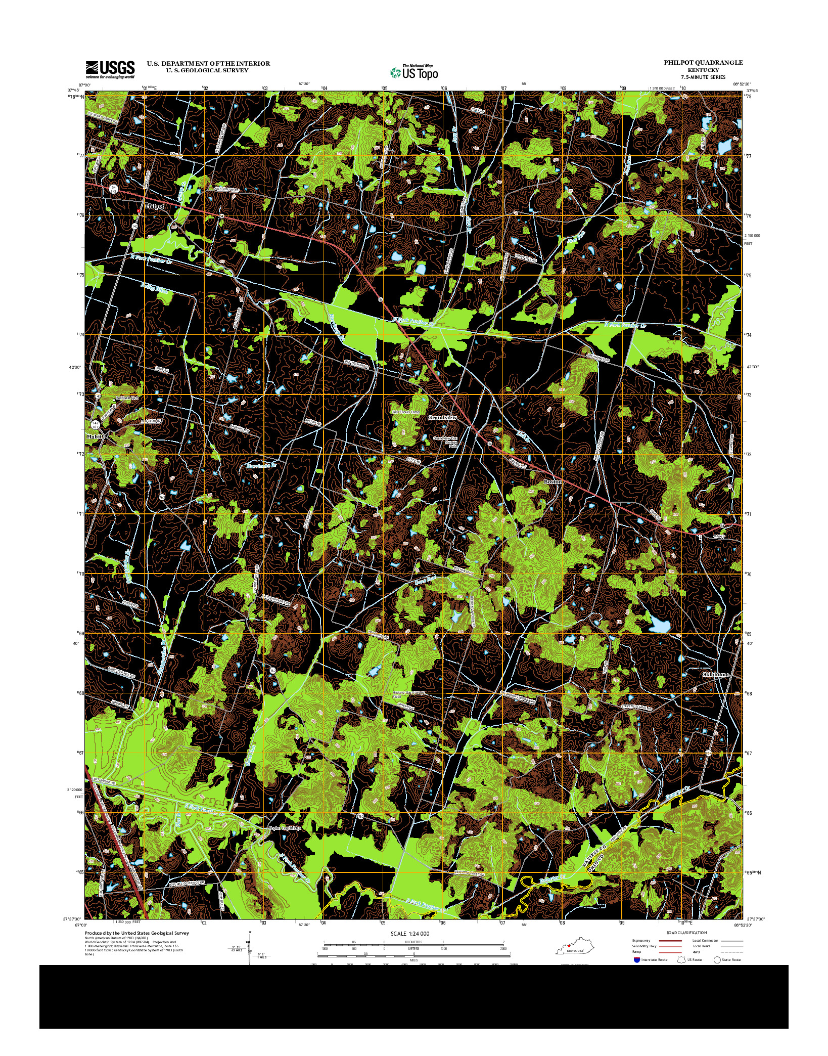 USGS US TOPO 7.5-MINUTE MAP FOR PHILPOT, KY 2013