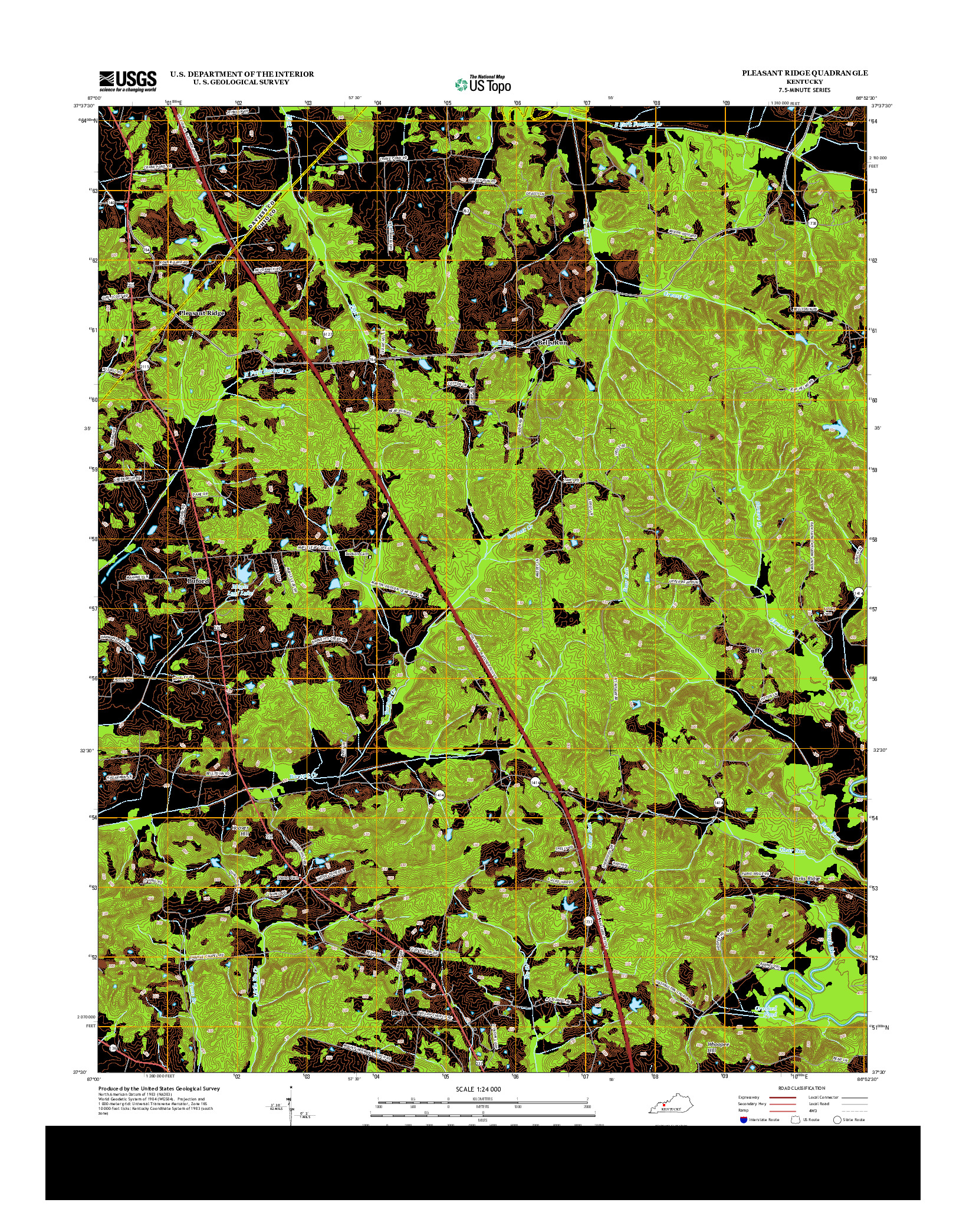 USGS US TOPO 7.5-MINUTE MAP FOR PLEASANT RIDGE, KY 2013