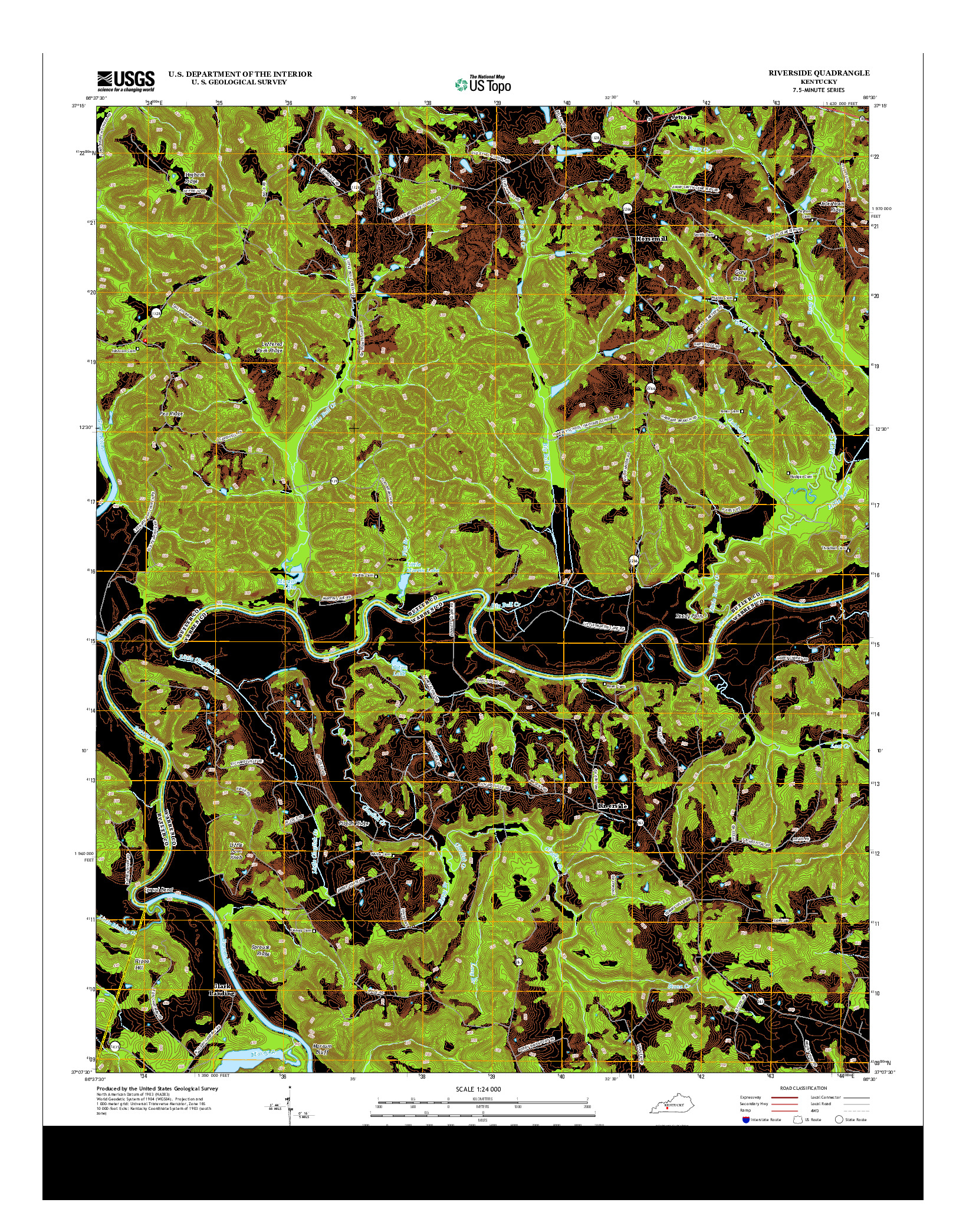 USGS US TOPO 7.5-MINUTE MAP FOR RIVERSIDE, KY 2013