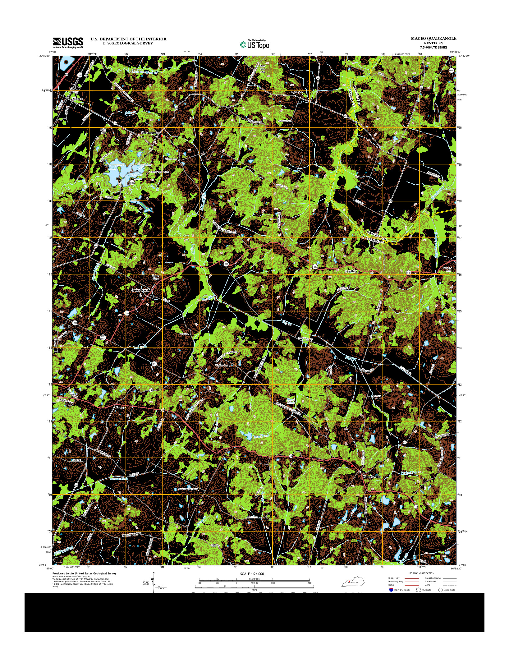 USGS US TOPO 7.5-MINUTE MAP FOR MACEO, KY 2013