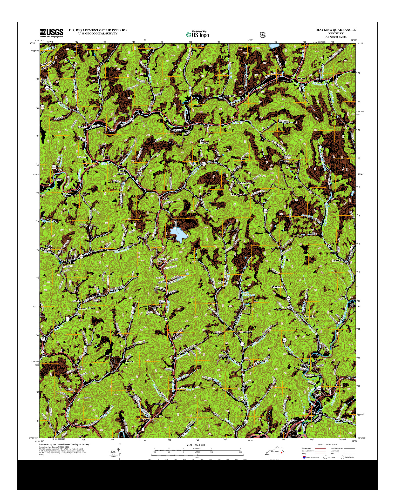 USGS US TOPO 7.5-MINUTE MAP FOR MAYKING, KY 2013