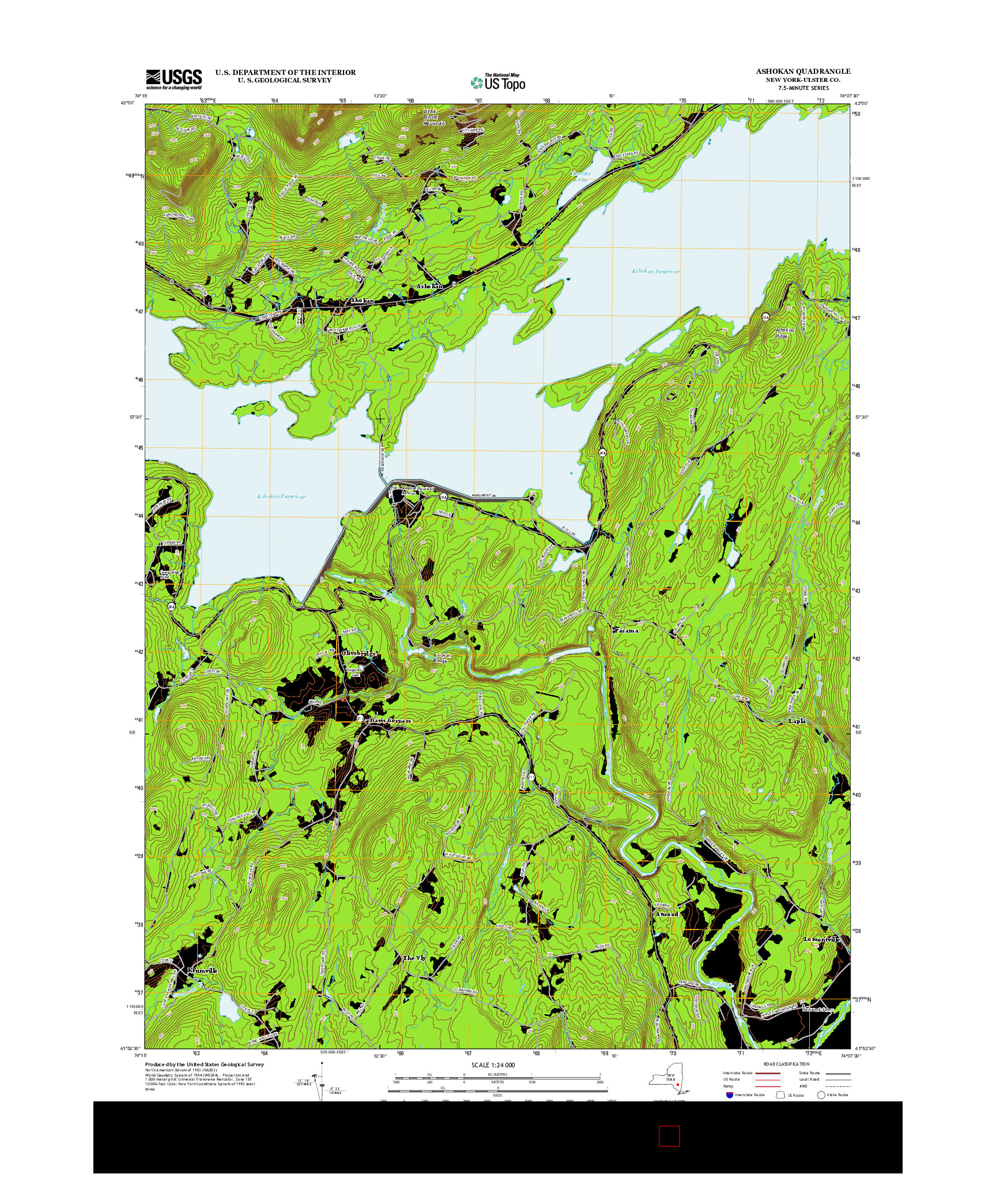 USGS US TOPO 7.5-MINUTE MAP FOR ASHOKAN, NY 2013