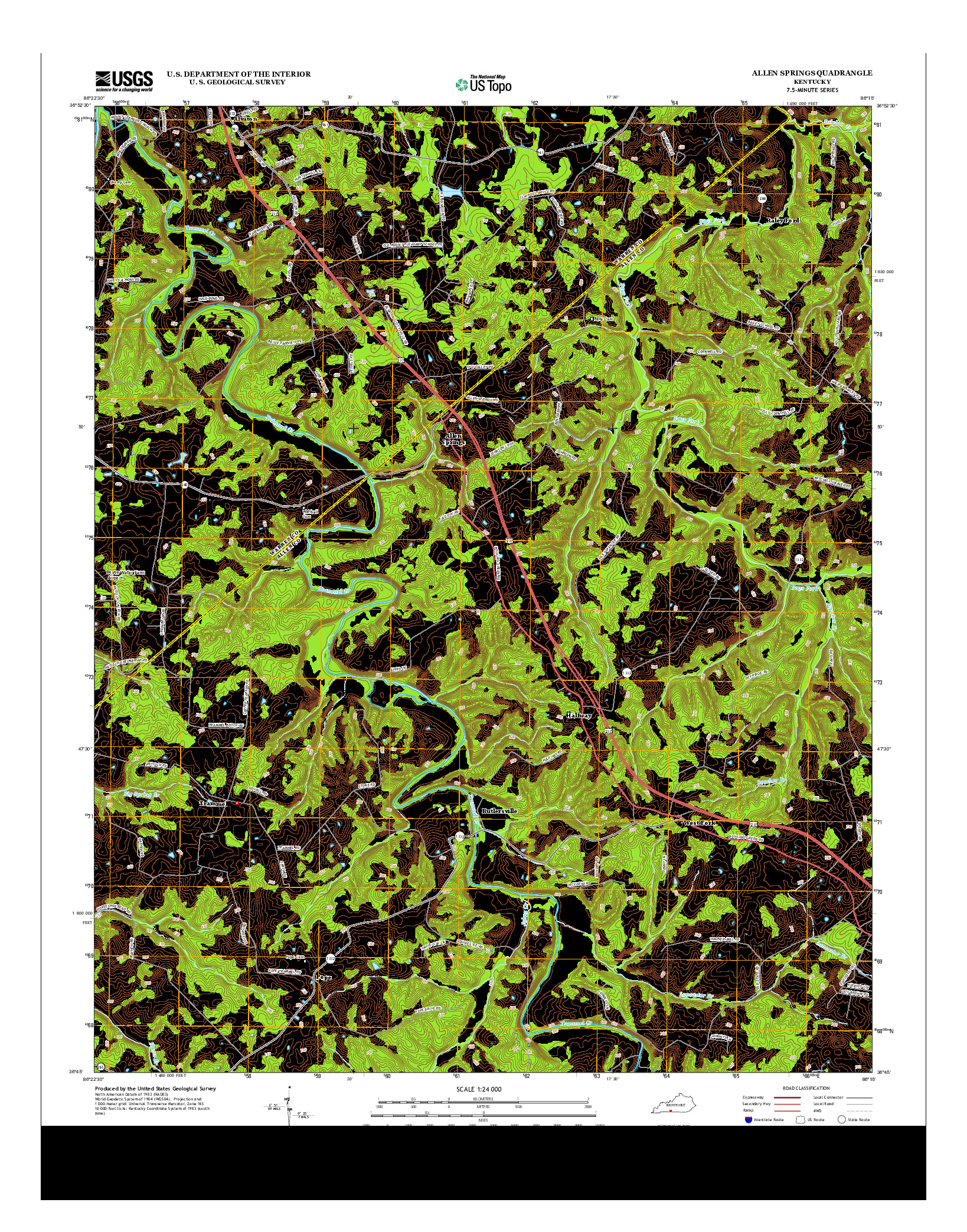 USGS US TOPO 7.5-MINUTE MAP FOR ALLEN SPRINGS, KY 2013