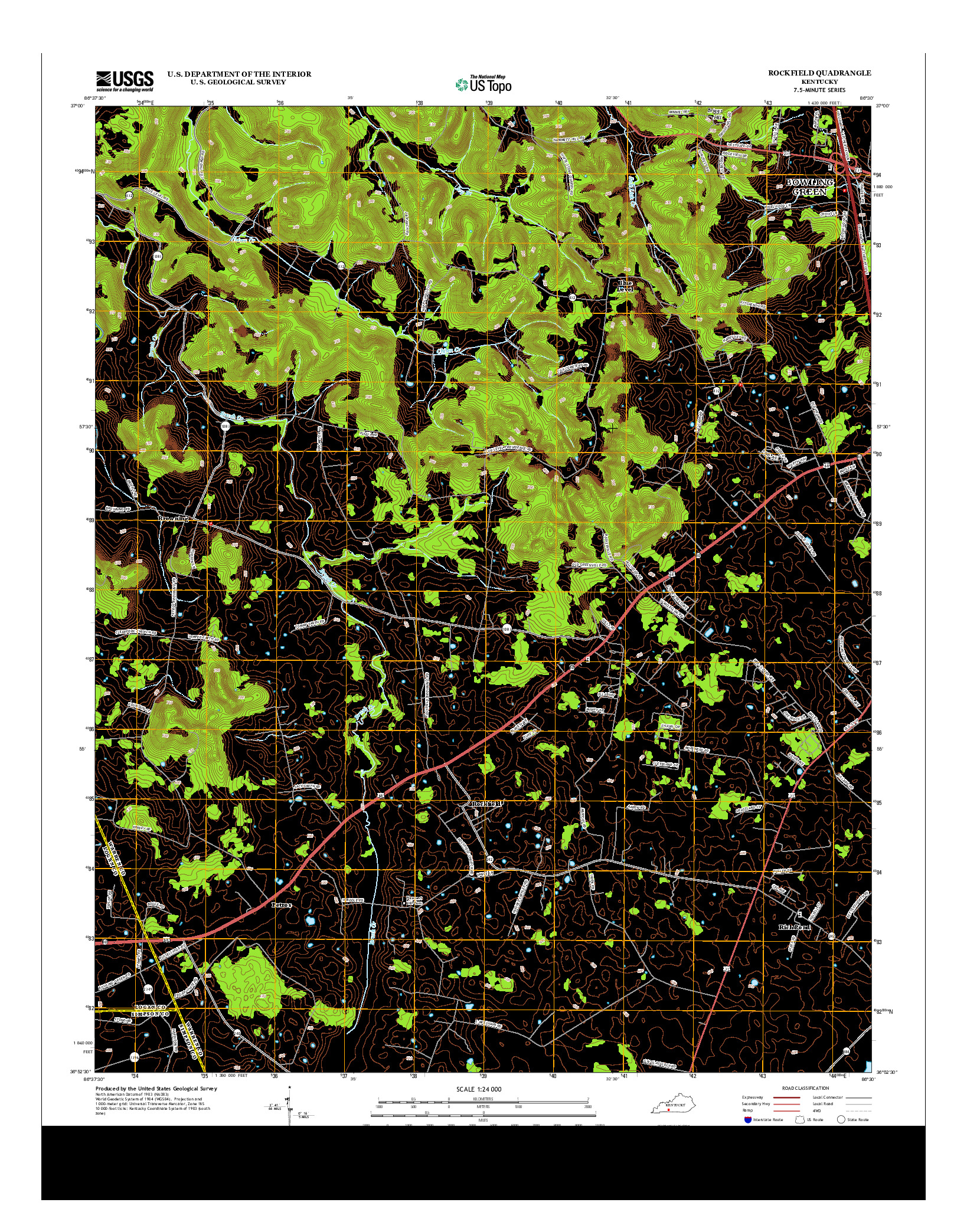 USGS US TOPO 7.5-MINUTE MAP FOR ROCKFIELD, KY 2013