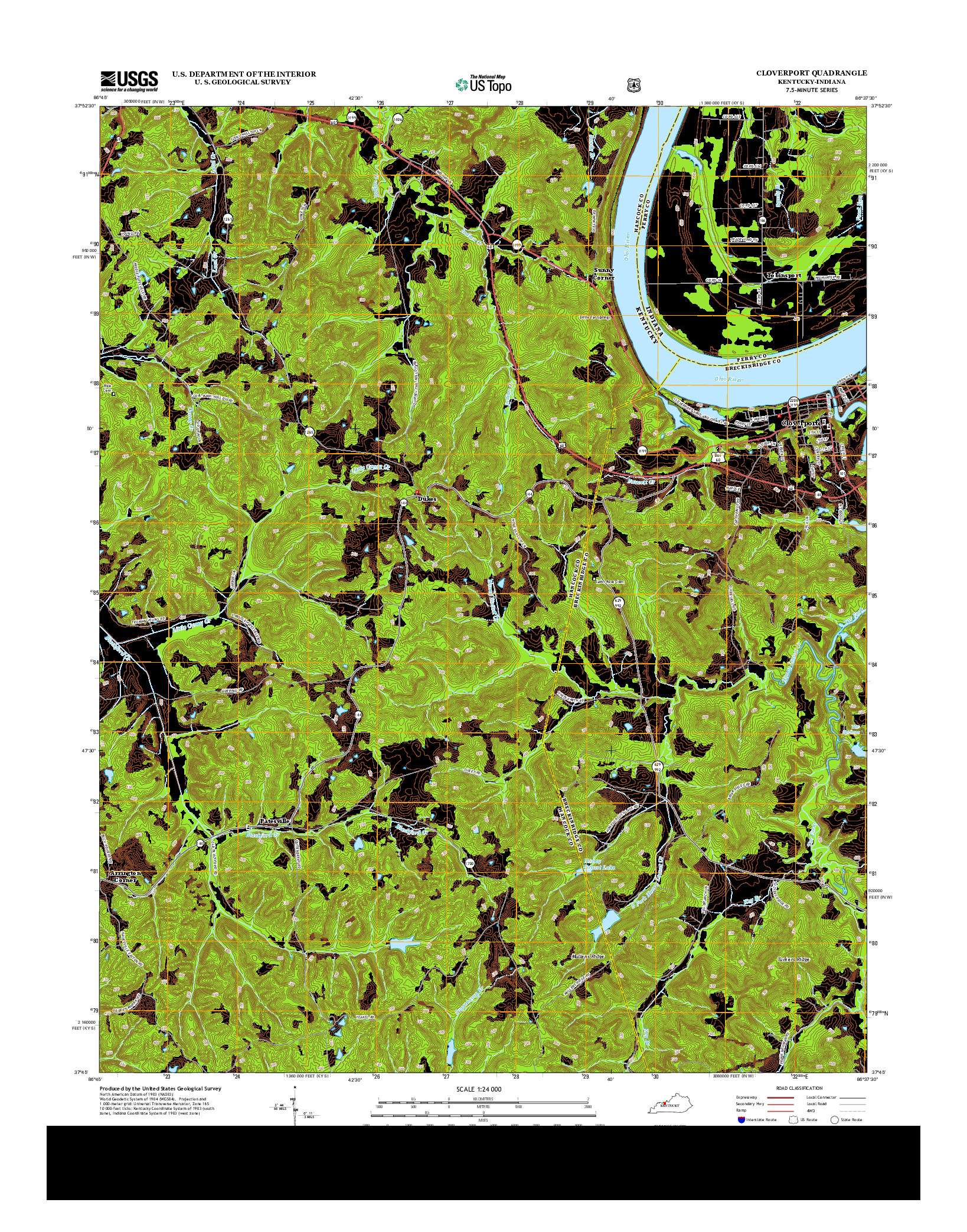 USGS US TOPO 7.5-MINUTE MAP FOR CLOVERPORT, KY-IN 2013