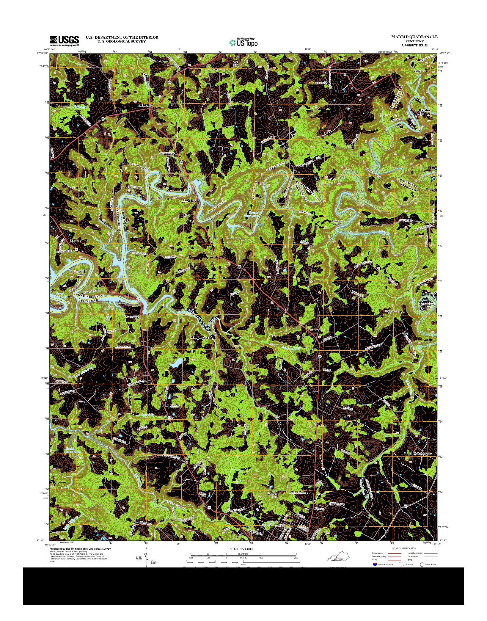 USGS US TOPO 7.5-MINUTE MAP FOR MADRID, KY 2013