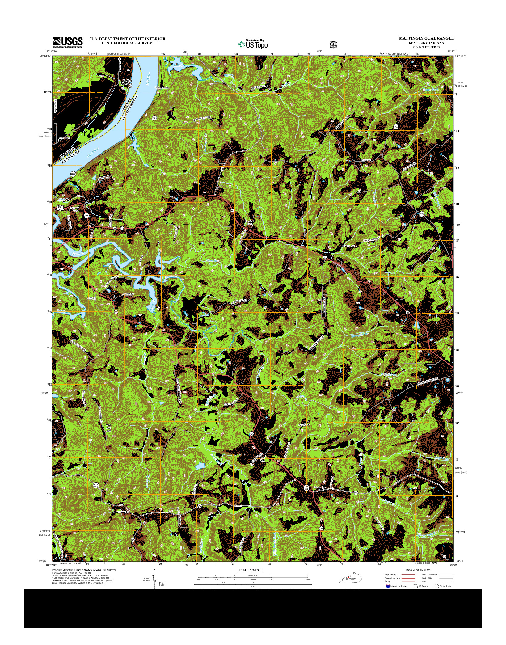 USGS US TOPO 7.5-MINUTE MAP FOR MATTINGLY, KY-IN 2013
