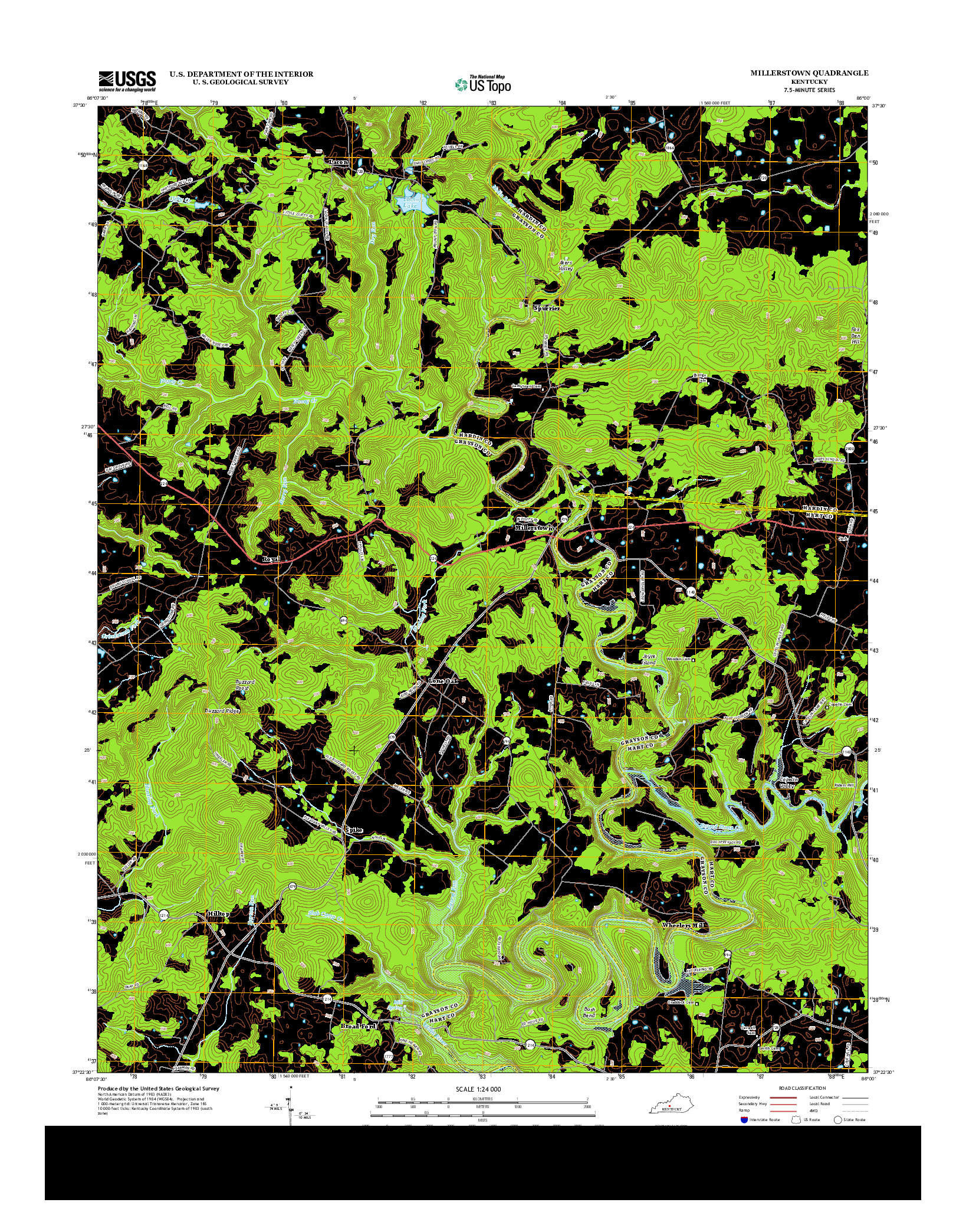 USGS US TOPO 7.5-MINUTE MAP FOR MILLERSTOWN, KY 2013