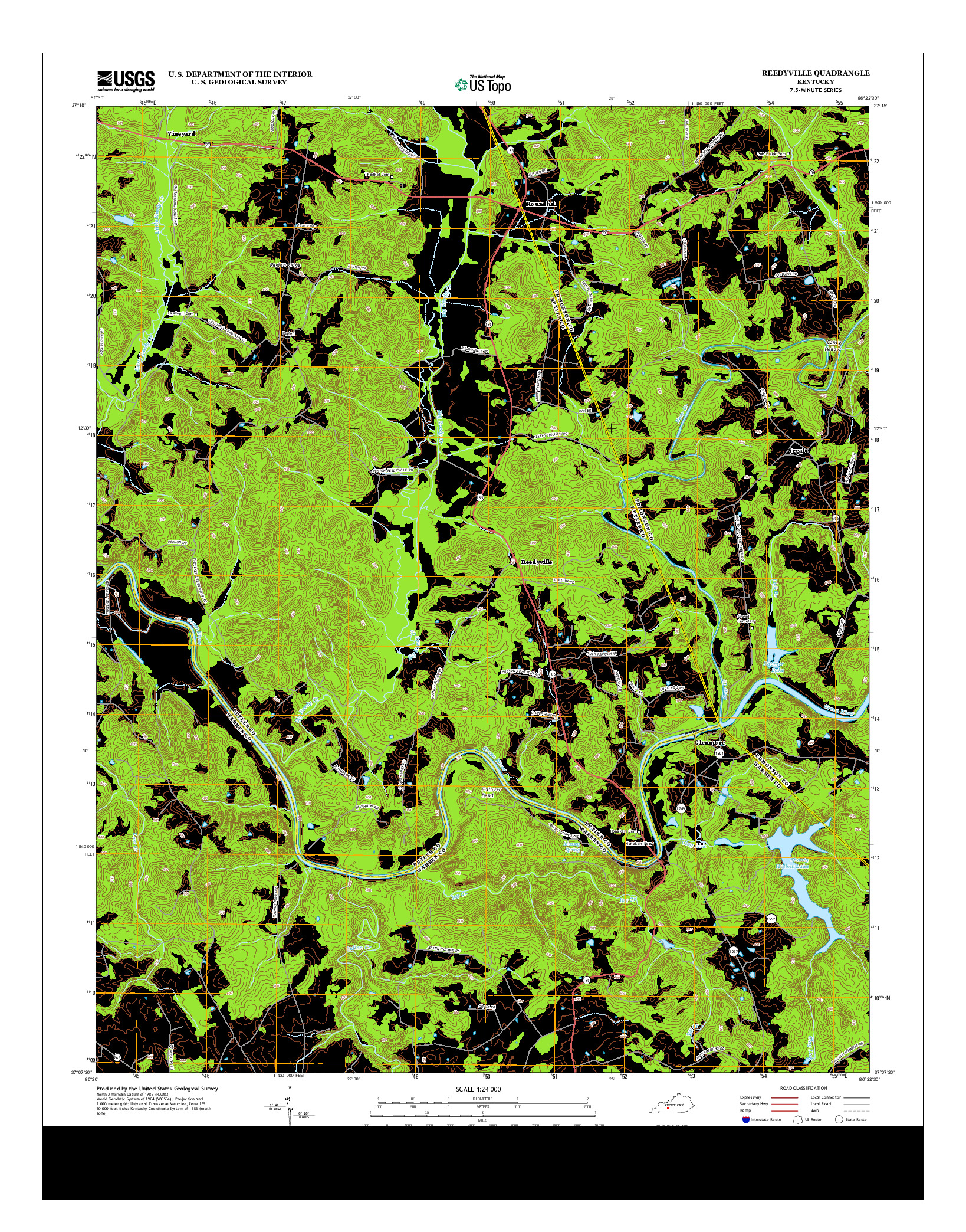 USGS US TOPO 7.5-MINUTE MAP FOR REEDYVILLE, KY 2013