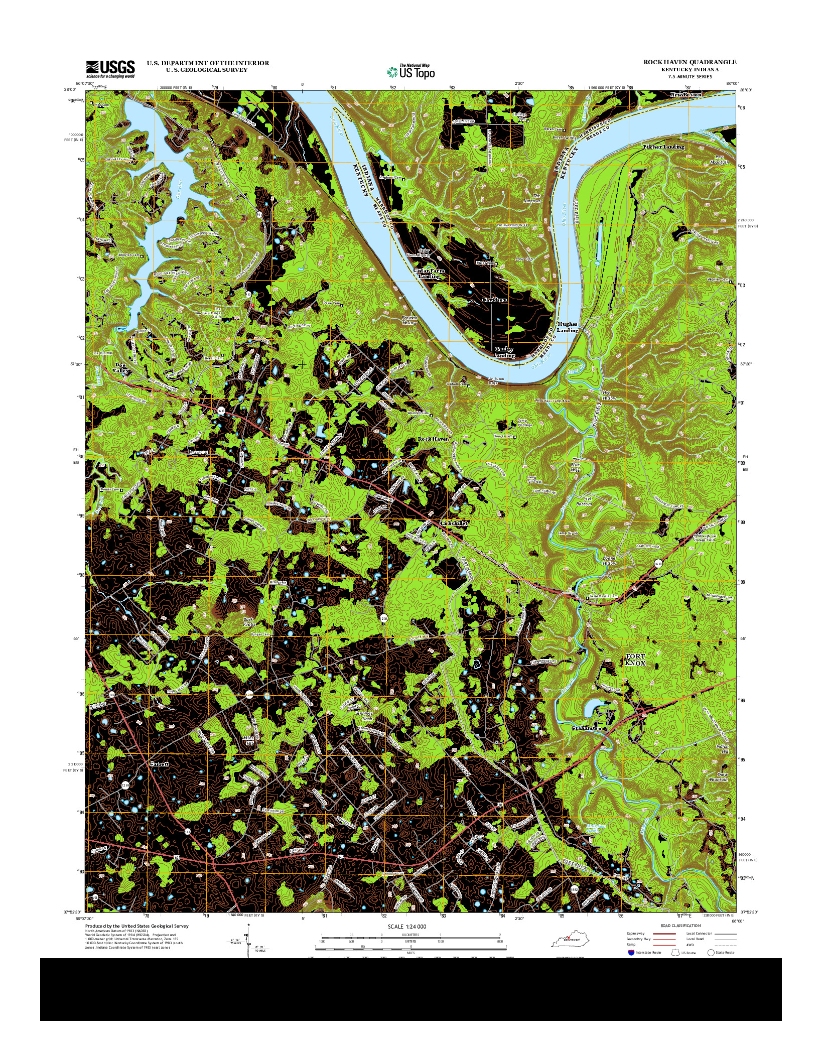 USGS US TOPO 7.5-MINUTE MAP FOR ROCK HAVEN, KY-IN 2013