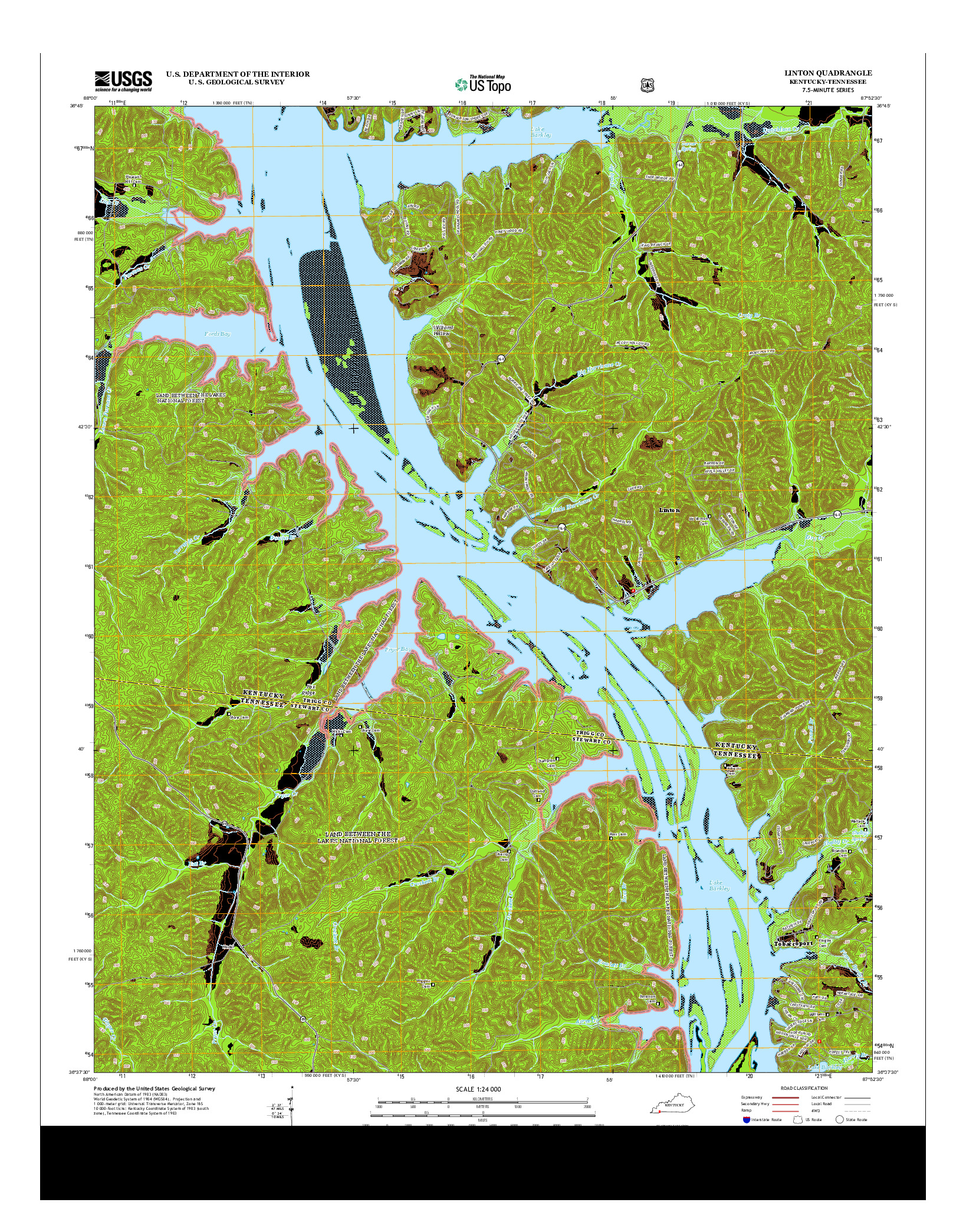 USGS US TOPO 7.5-MINUTE MAP FOR LINTON, KY-TN 2013