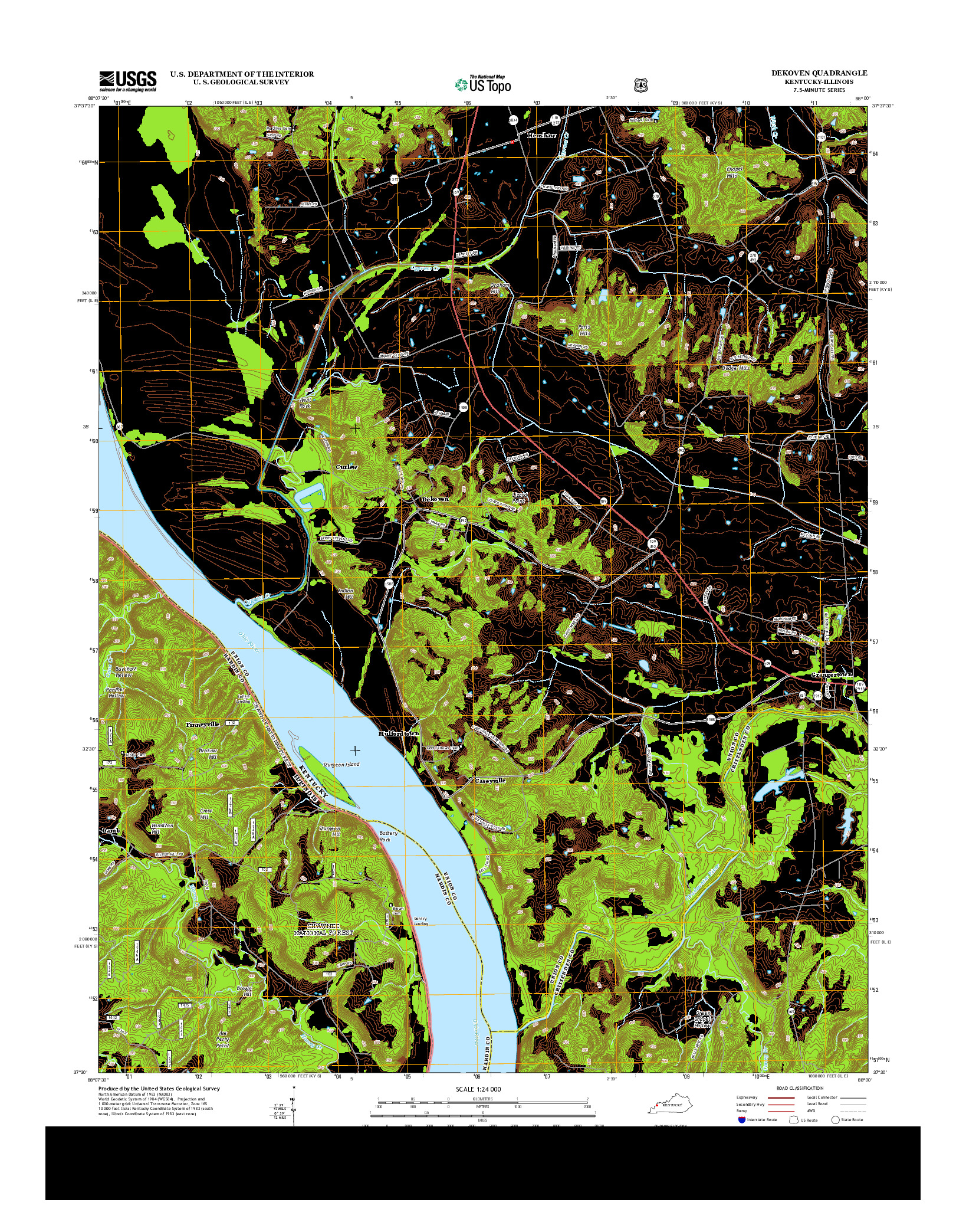 USGS US TOPO 7.5-MINUTE MAP FOR DEKOVEN, KY-IL 2013