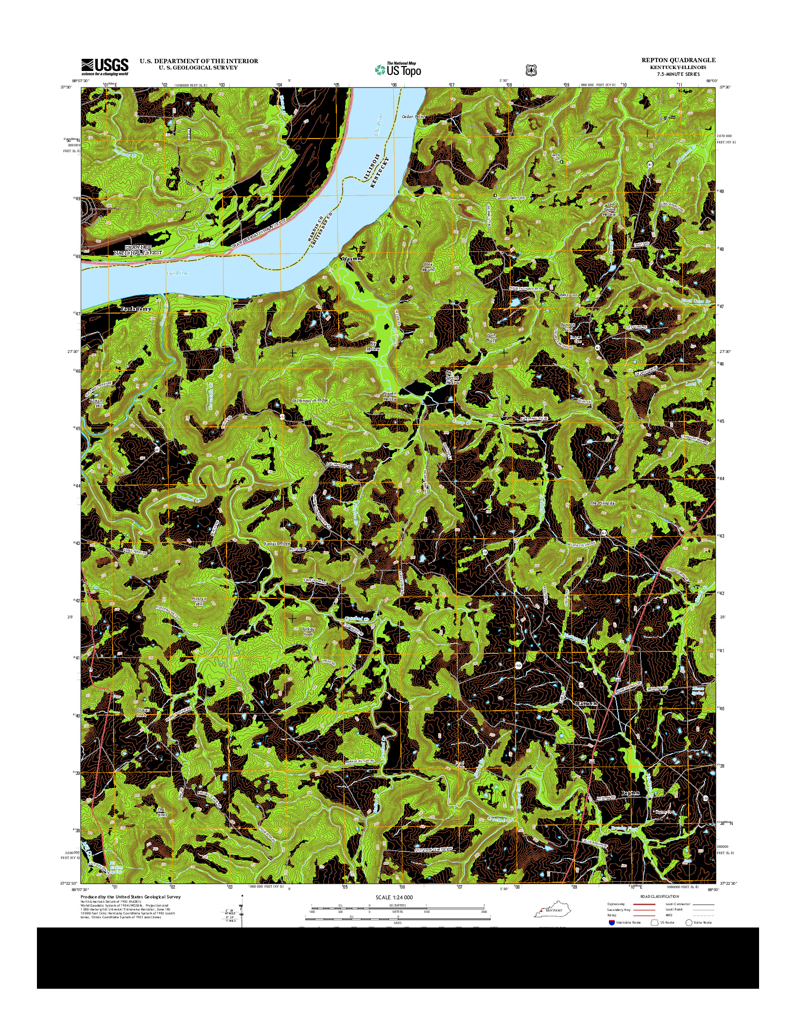 USGS US TOPO 7.5-MINUTE MAP FOR REPTON, KY-IL 2013