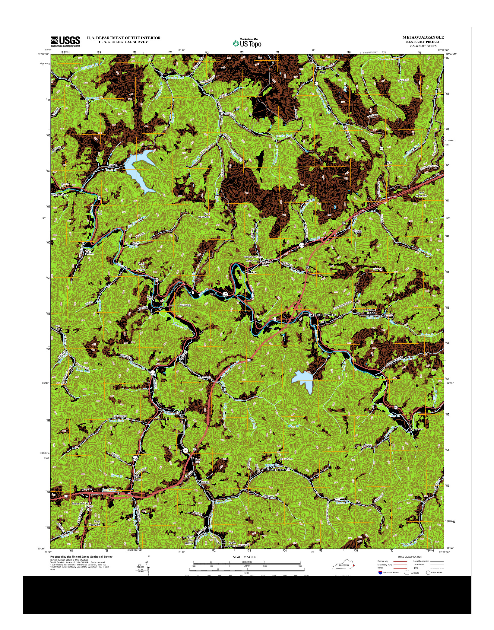 USGS US TOPO 7.5-MINUTE MAP FOR META, KY 2013
