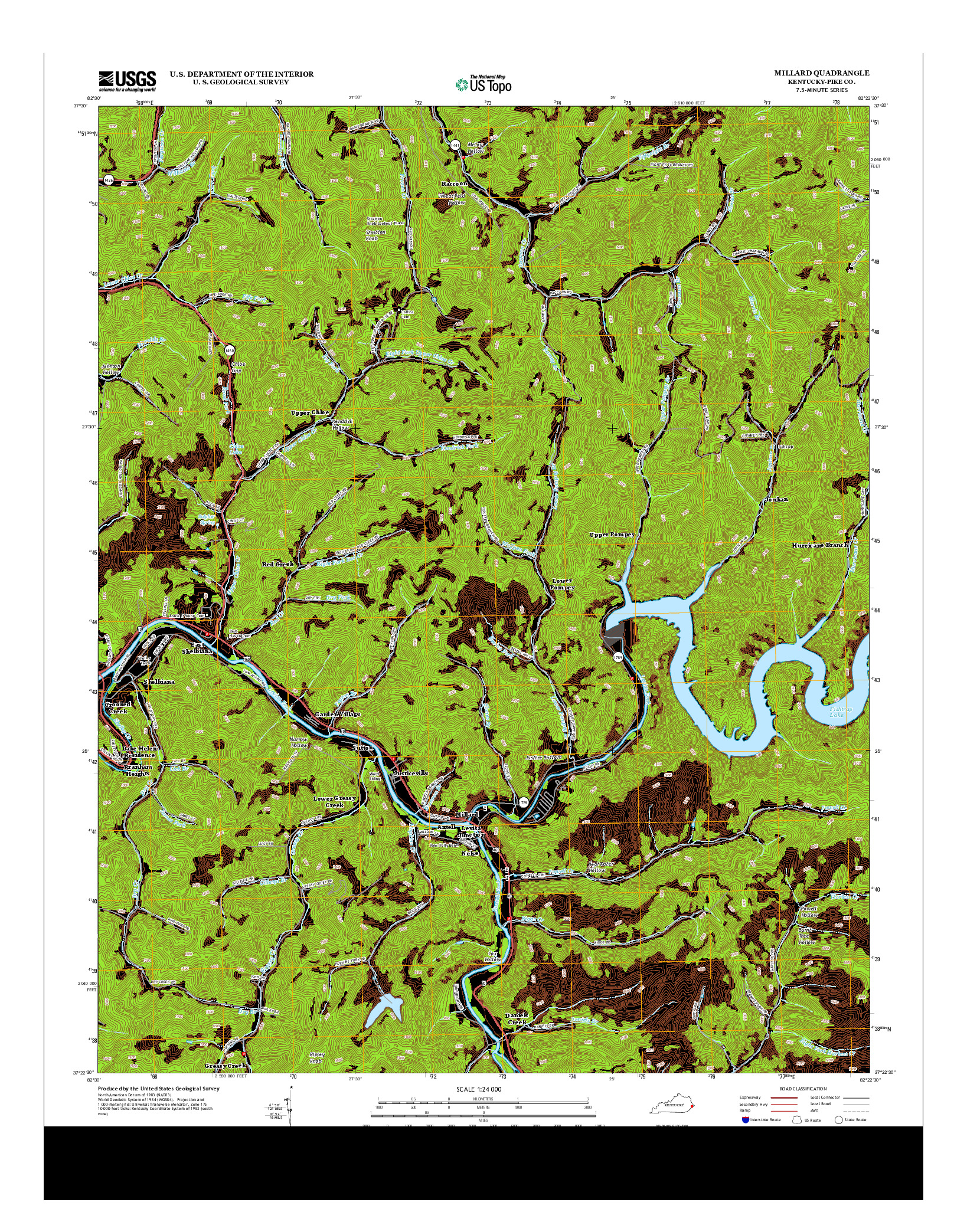 USGS US TOPO 7.5-MINUTE MAP FOR MILLARD, KY 2013