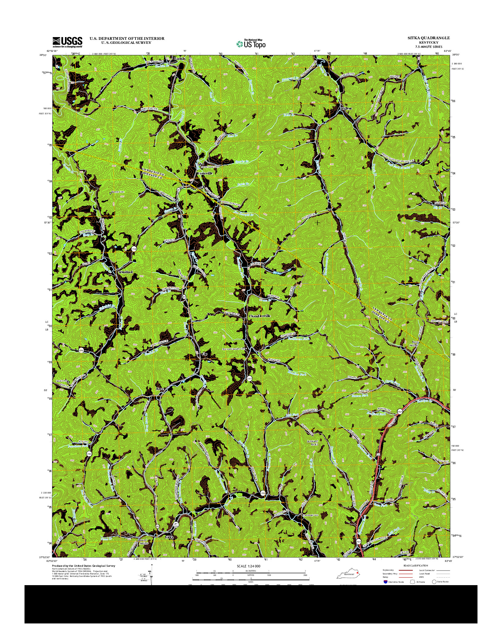 USGS US TOPO 7.5-MINUTE MAP FOR SITKA, KY 2013