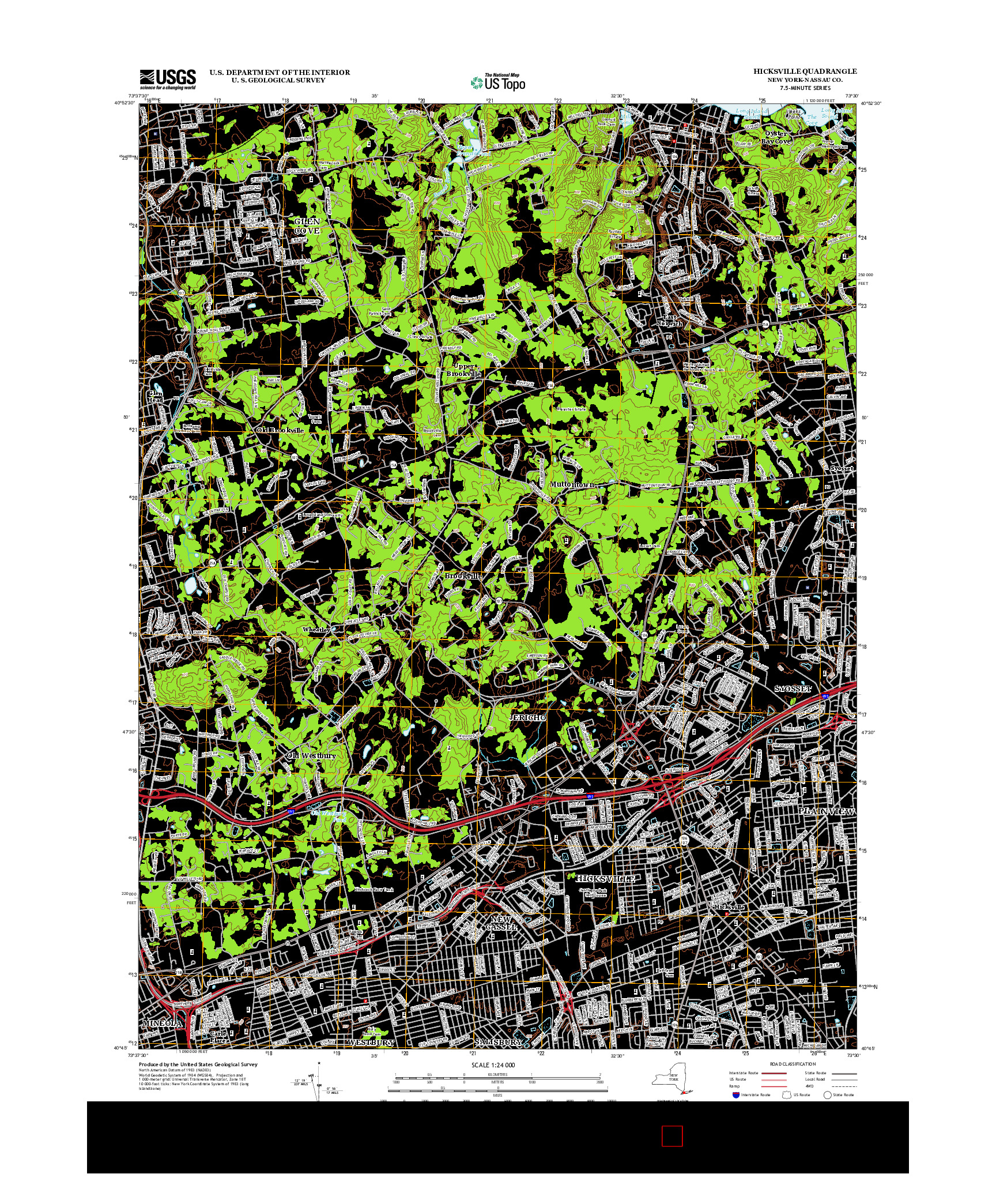USGS US TOPO 7.5-MINUTE MAP FOR HICKSVILLE, NY 2013