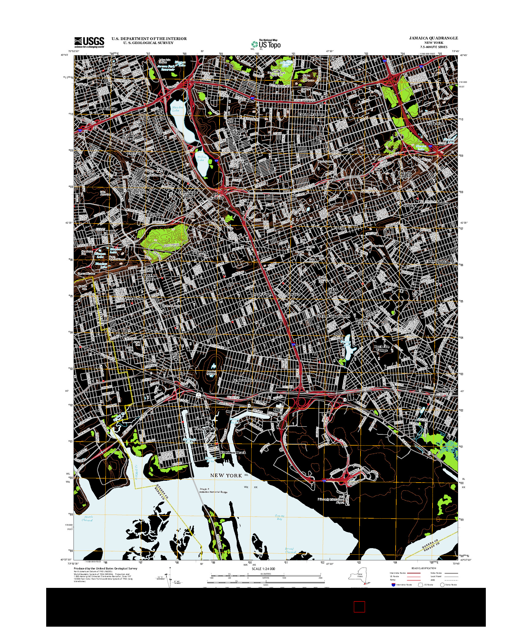 USGS US TOPO 7.5-MINUTE MAP FOR JAMAICA, NY 2013