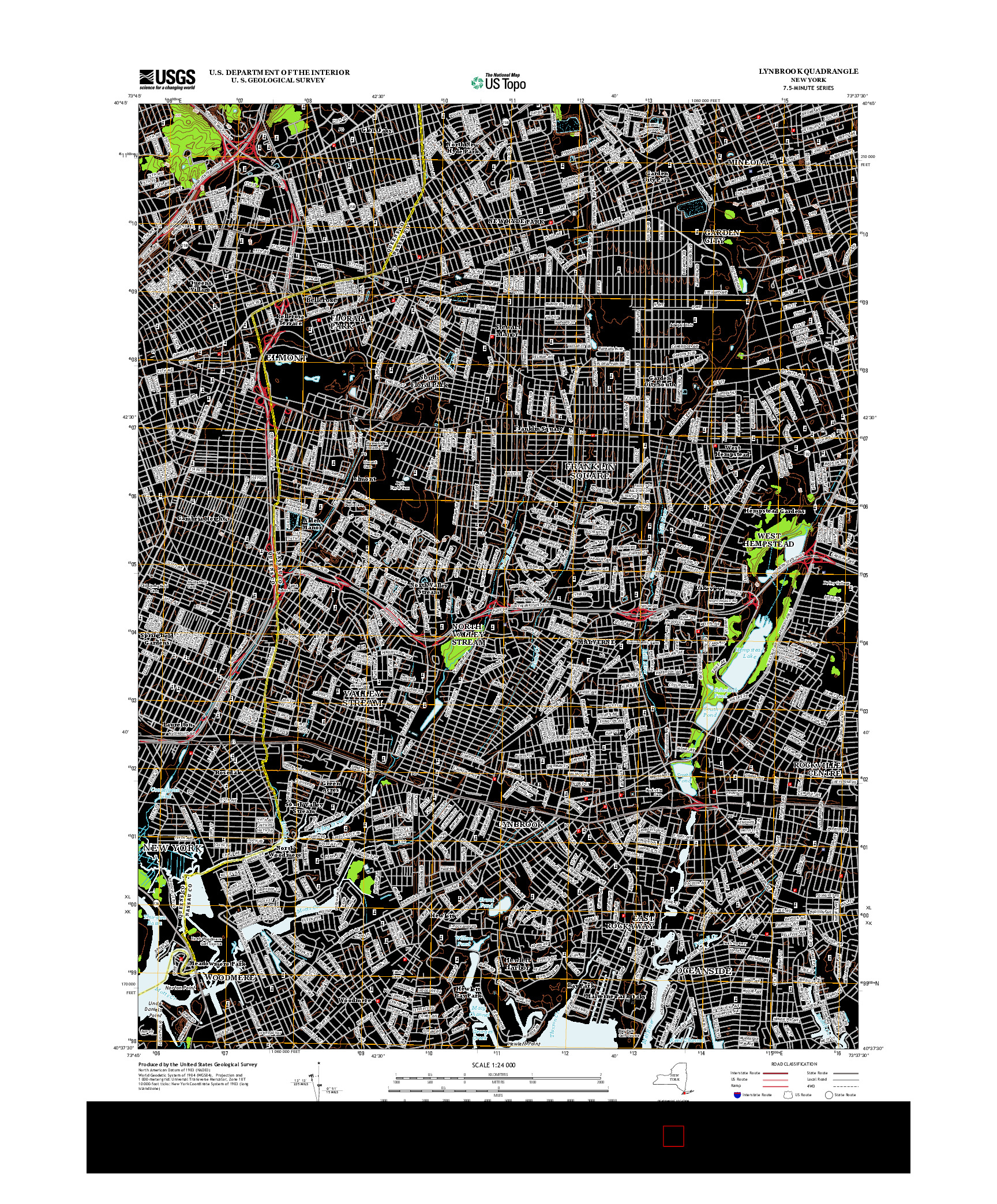 USGS US TOPO 7.5-MINUTE MAP FOR LYNBROOK, NY 2013