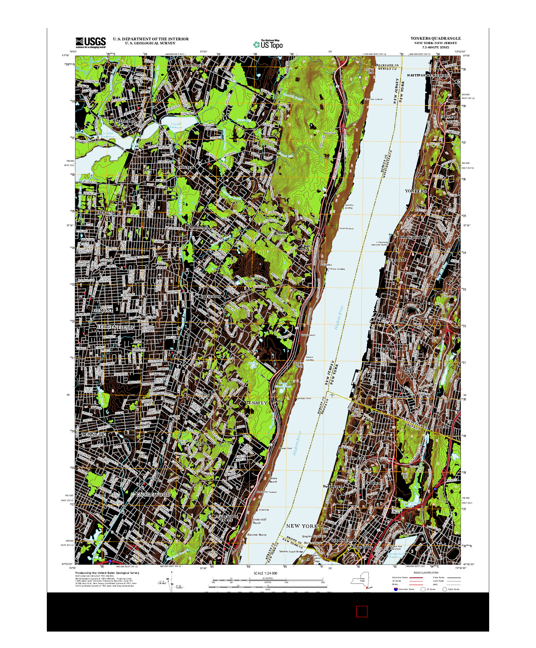 USGS US TOPO 7.5-MINUTE MAP FOR YONKERS, NY-NJ 2013