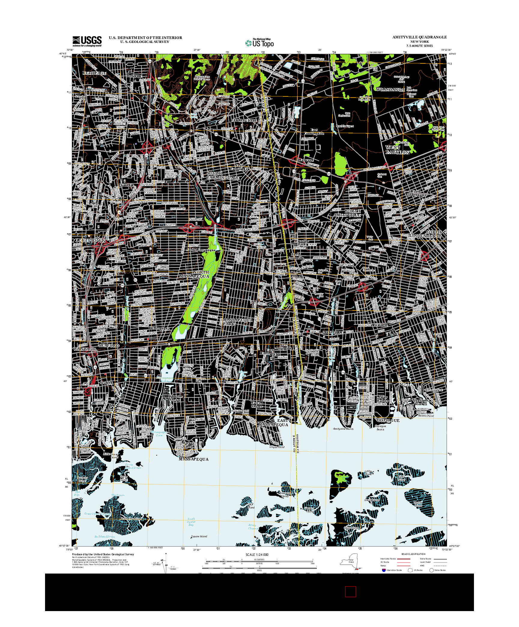 USGS US TOPO 7.5-MINUTE MAP FOR AMITYVILLE, NY 2013