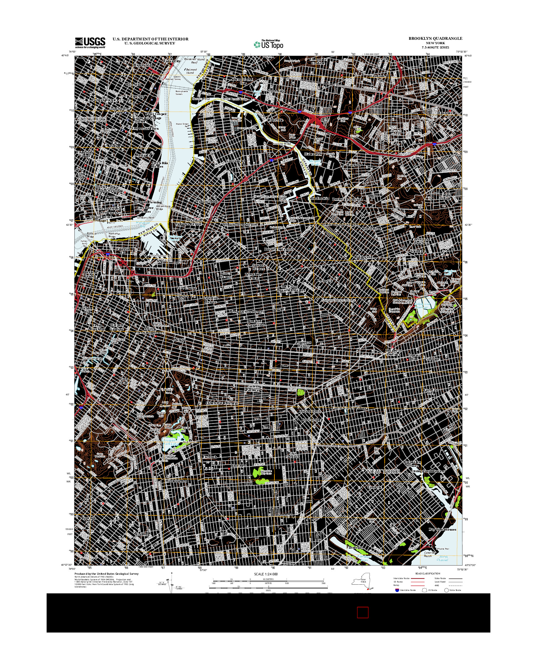 USGS US TOPO 7.5-MINUTE MAP FOR BROOKLYN, NY 2013